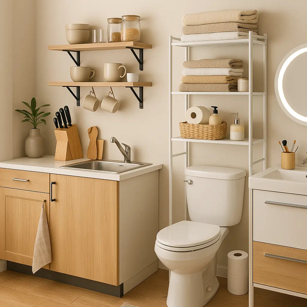 Small-Space-Home-Organization-Smart-Kitchen-Bathroom-Tips Geniogoods