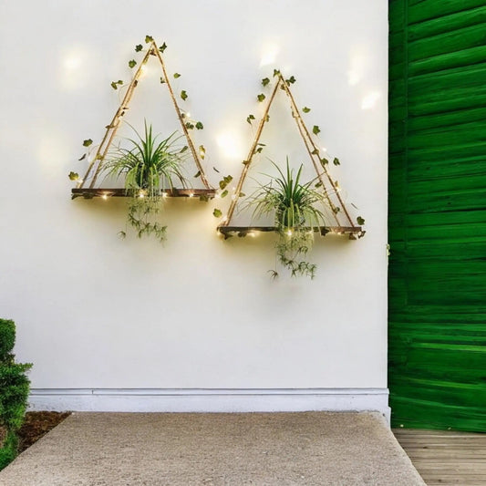 Create a Botanical Haven with the Wood Shelf with Leaf Hanging Decoration - Geniogoods