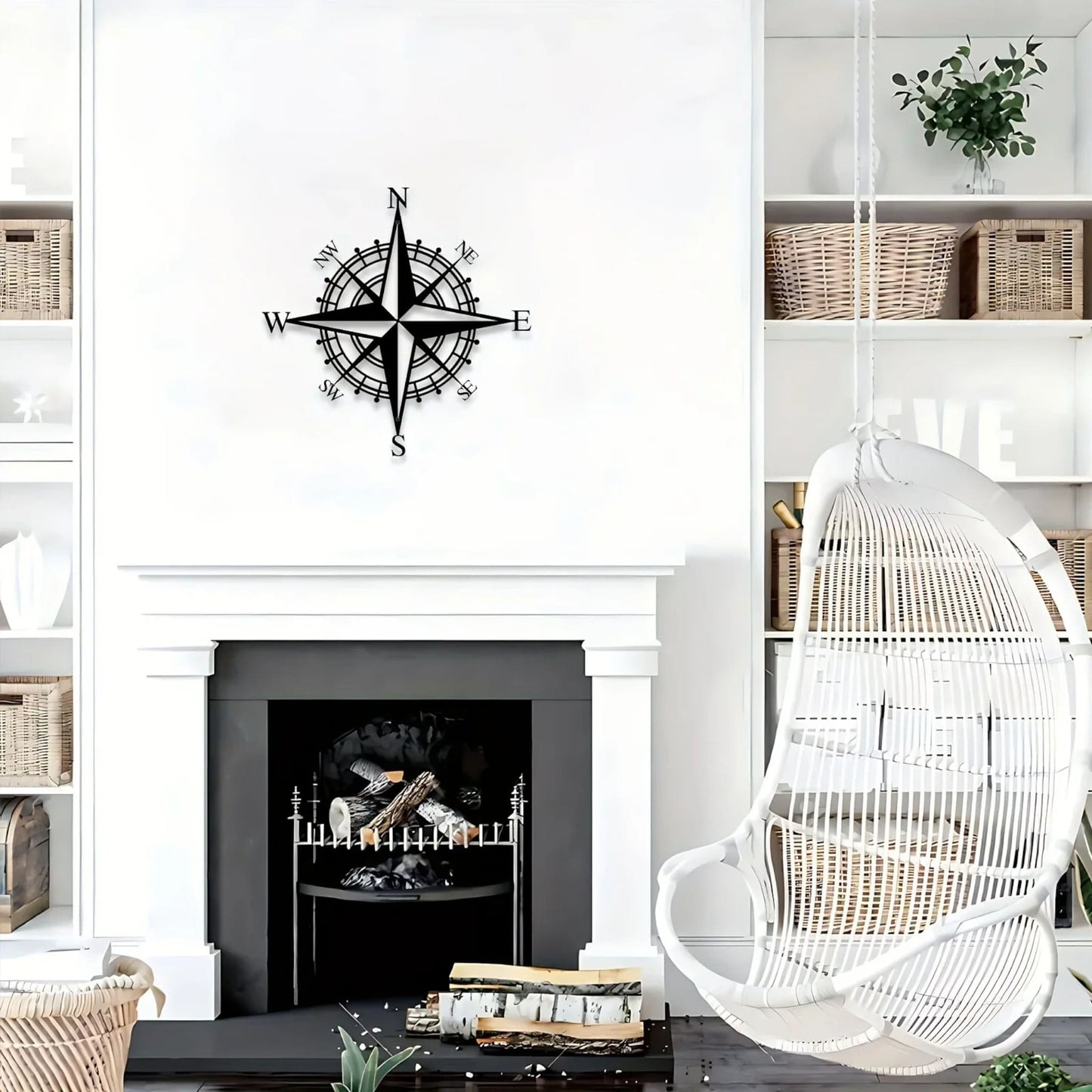 Nautical Compass Wall Art – Metal Pirate Home Decor