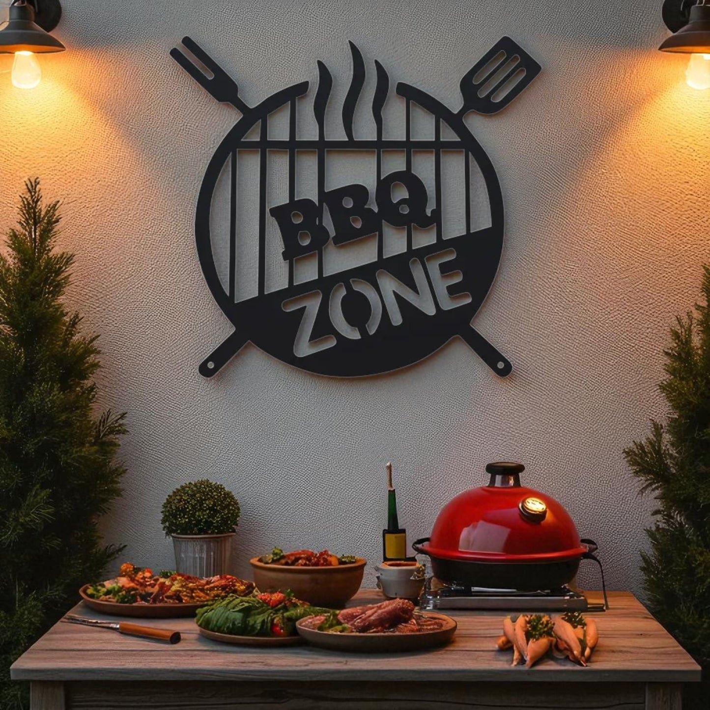 BBQ Zone Metal Sign – Outdoor Grill & Patio Wall Decor
