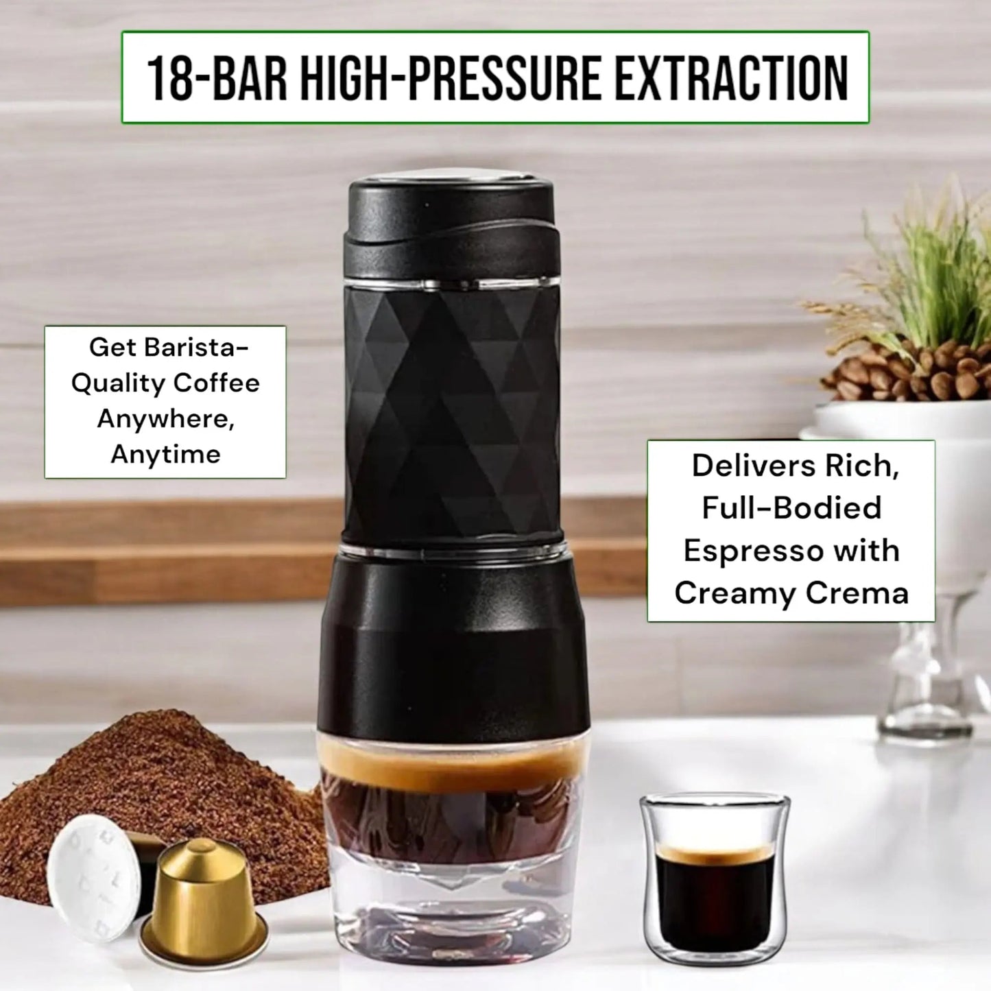 3-in-1 Portable Espresso Maker – Manual Coffee Machine for Travel Geniogoods