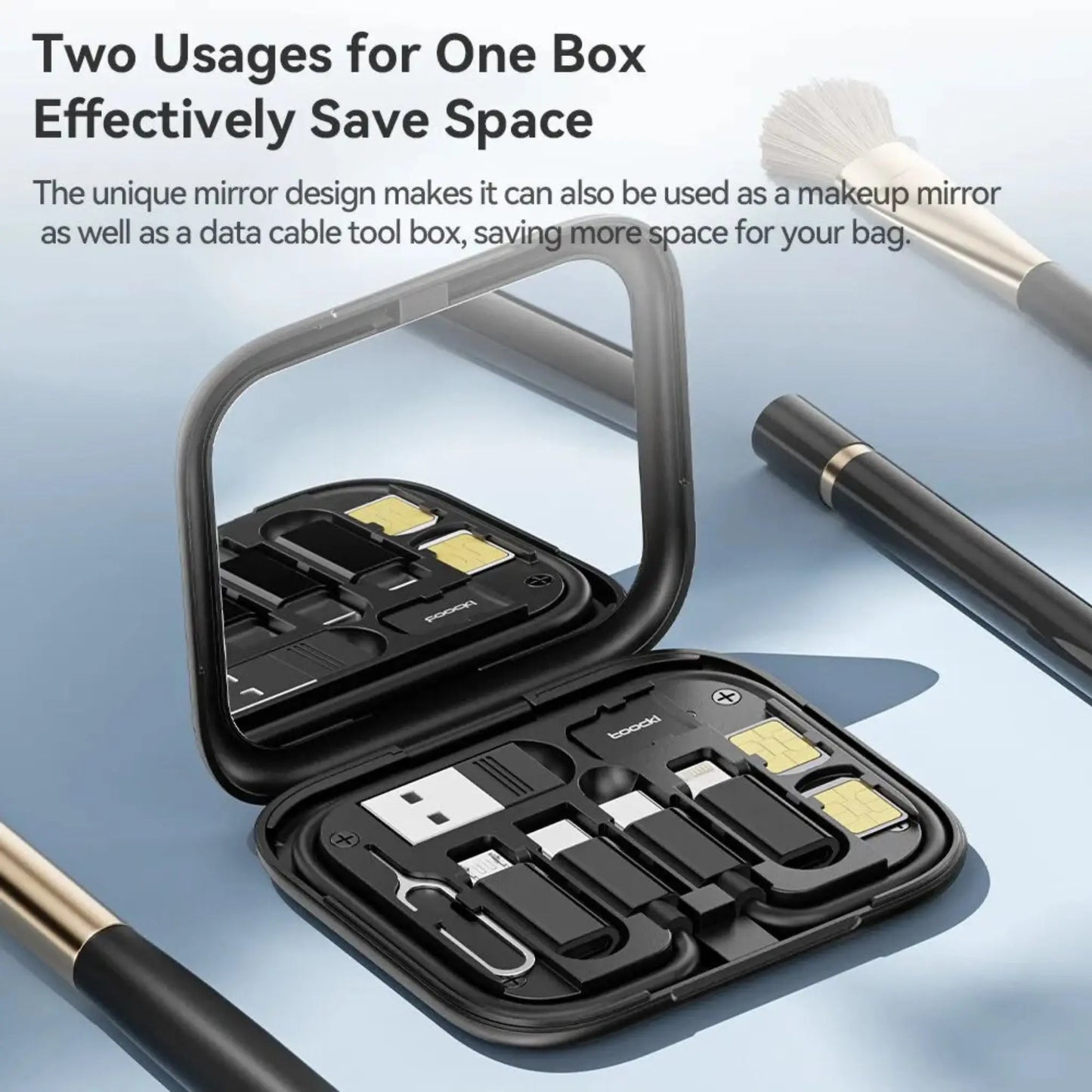 4-in-1 USB-C Data Cable Box – Fast Charging & Multi-Connector Storage