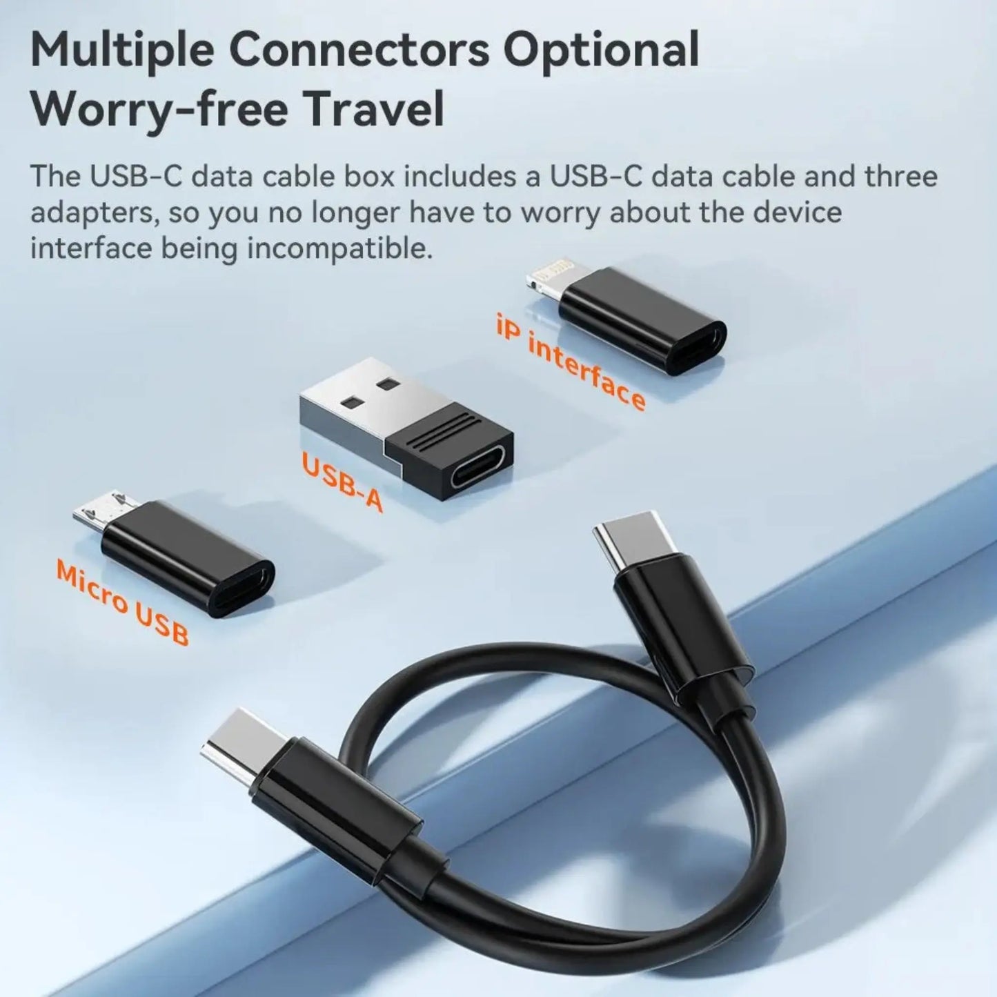 4-in-1 USB-C Data Cable Box – Fast Charging & Multi-Connector Storage