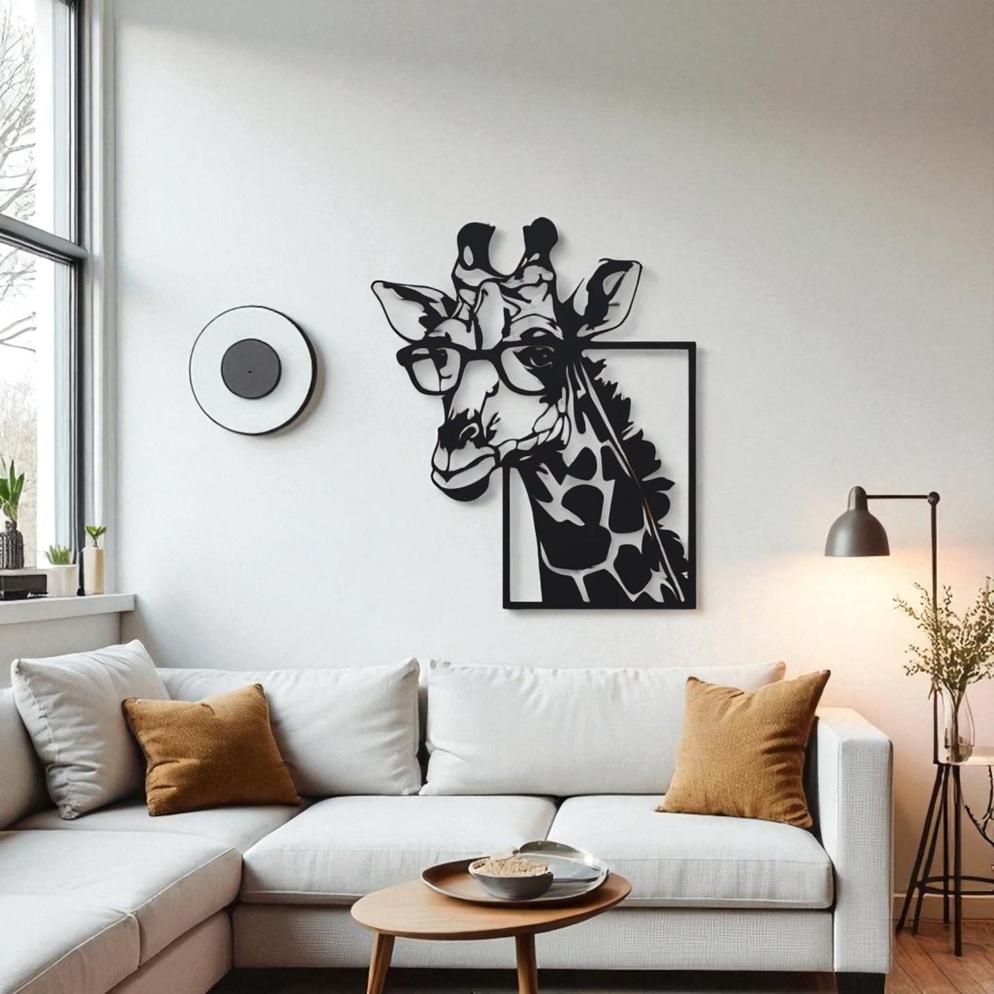 Giraffe Metal Wall Art with Glasses – Fun Animal Lover Decor