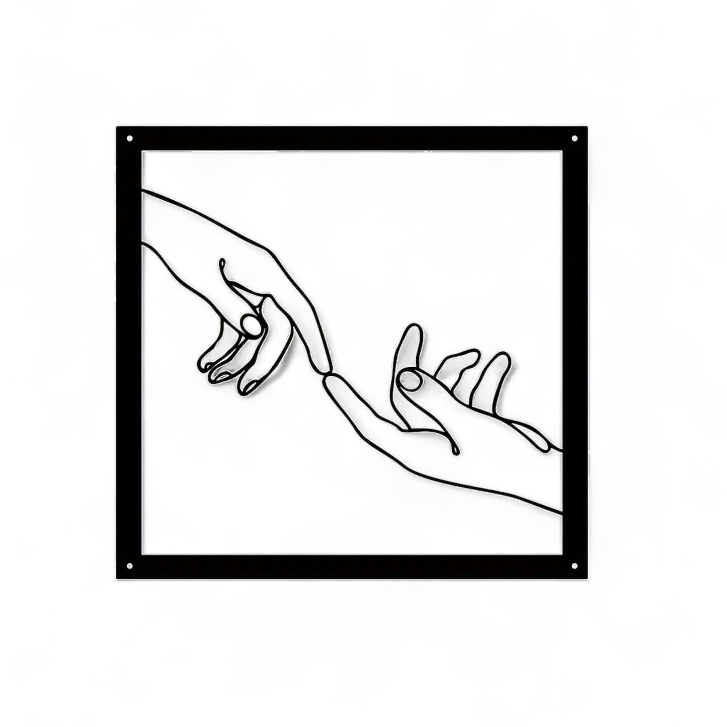 Minimalist Hand Line Art – Black Metal Wall Art