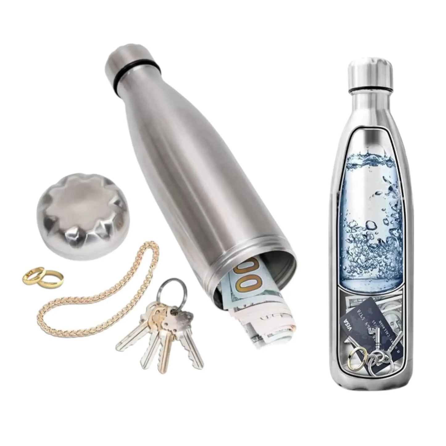750ML Hidden Safe Water Bottle – Secure Storage for Cash & Valuables Geniogoods
