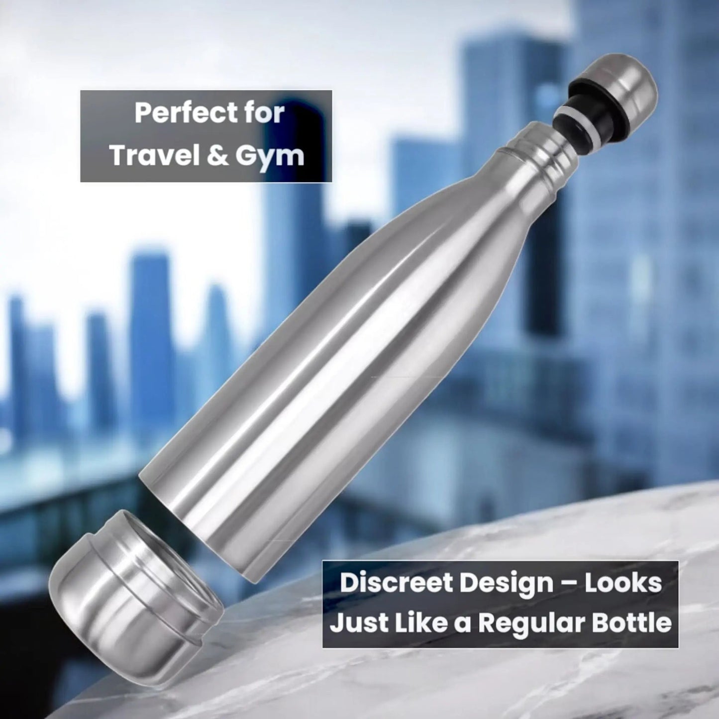 750ML Hidden Safe Water Bottle – Secure Storage for Cash & Valuables Geniogoods