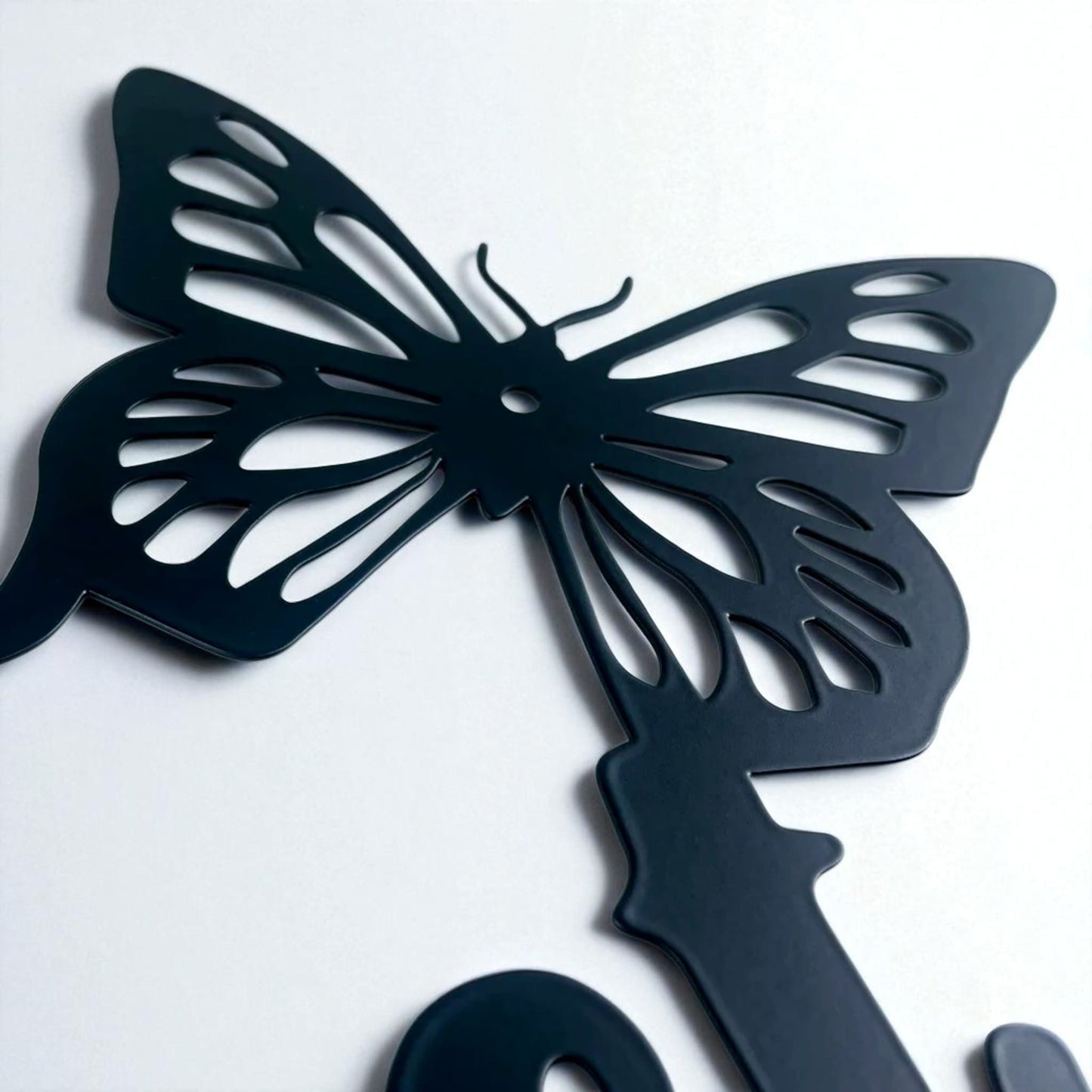 Home Sweet Home Metal Wall Art – Rustic Butterfly Design