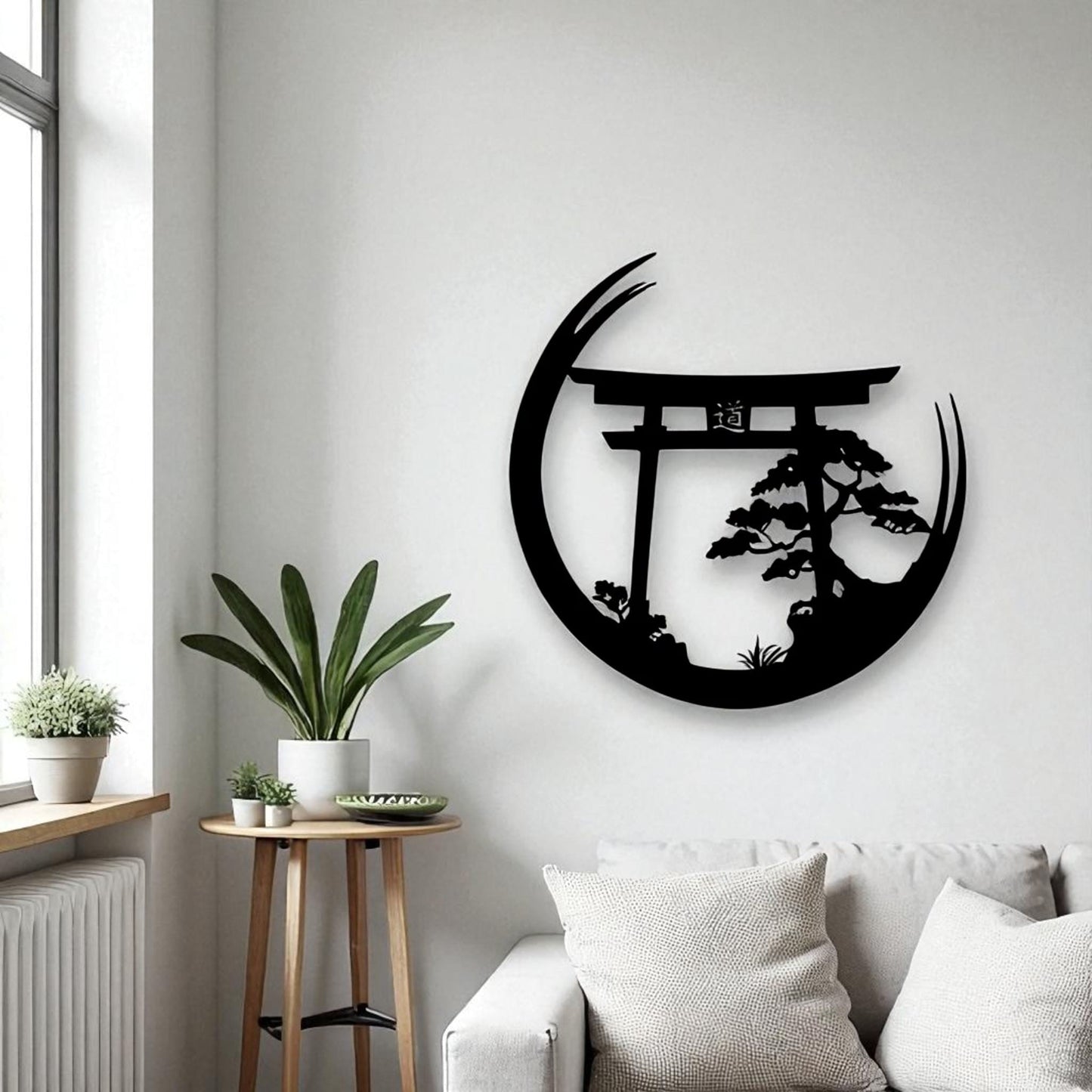 Japanese Torii Gate Metal Wall Sculpture – Zen Bonsai Art