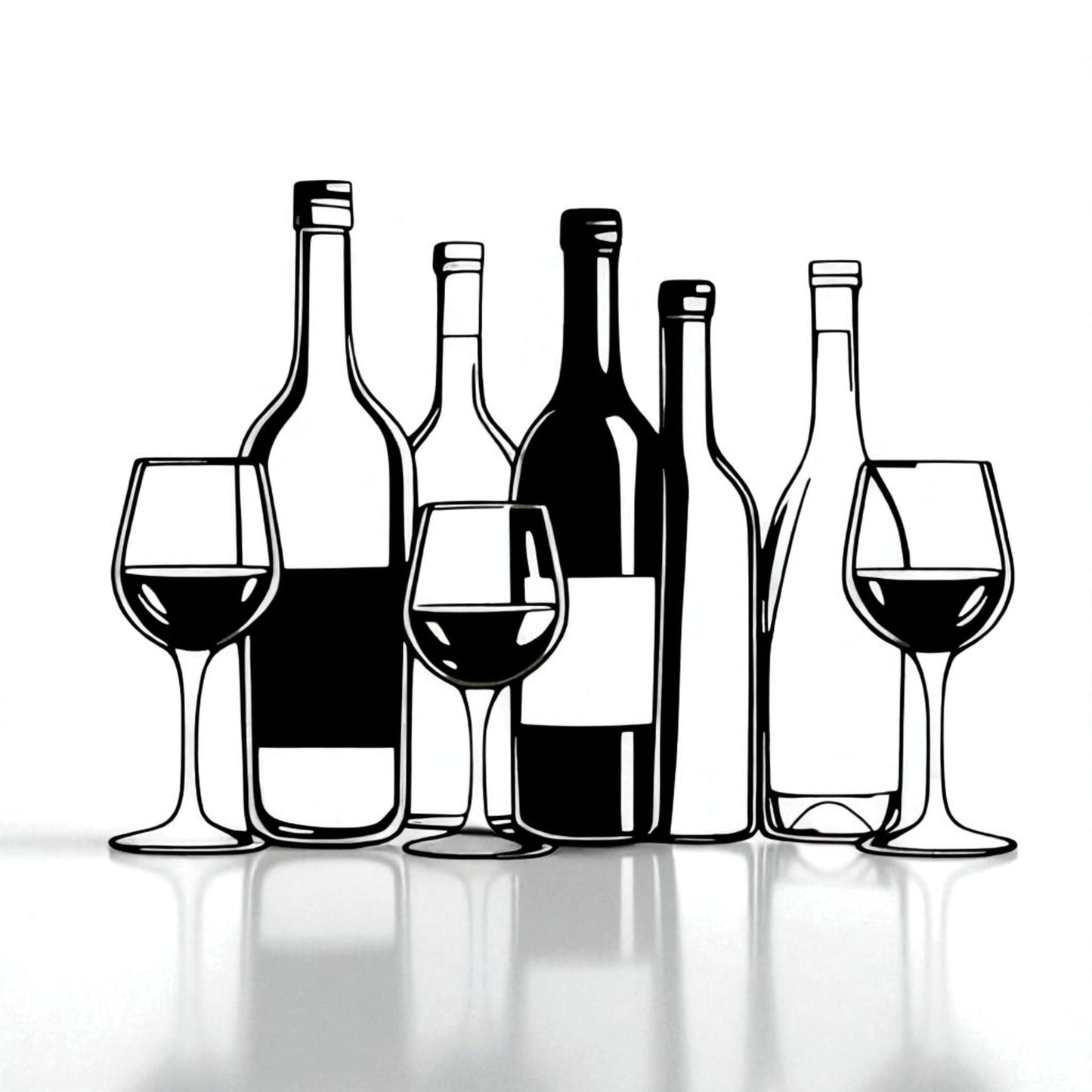 Metal Wine Bottles & Glasses Wall Art – Bar Kitchen Decor