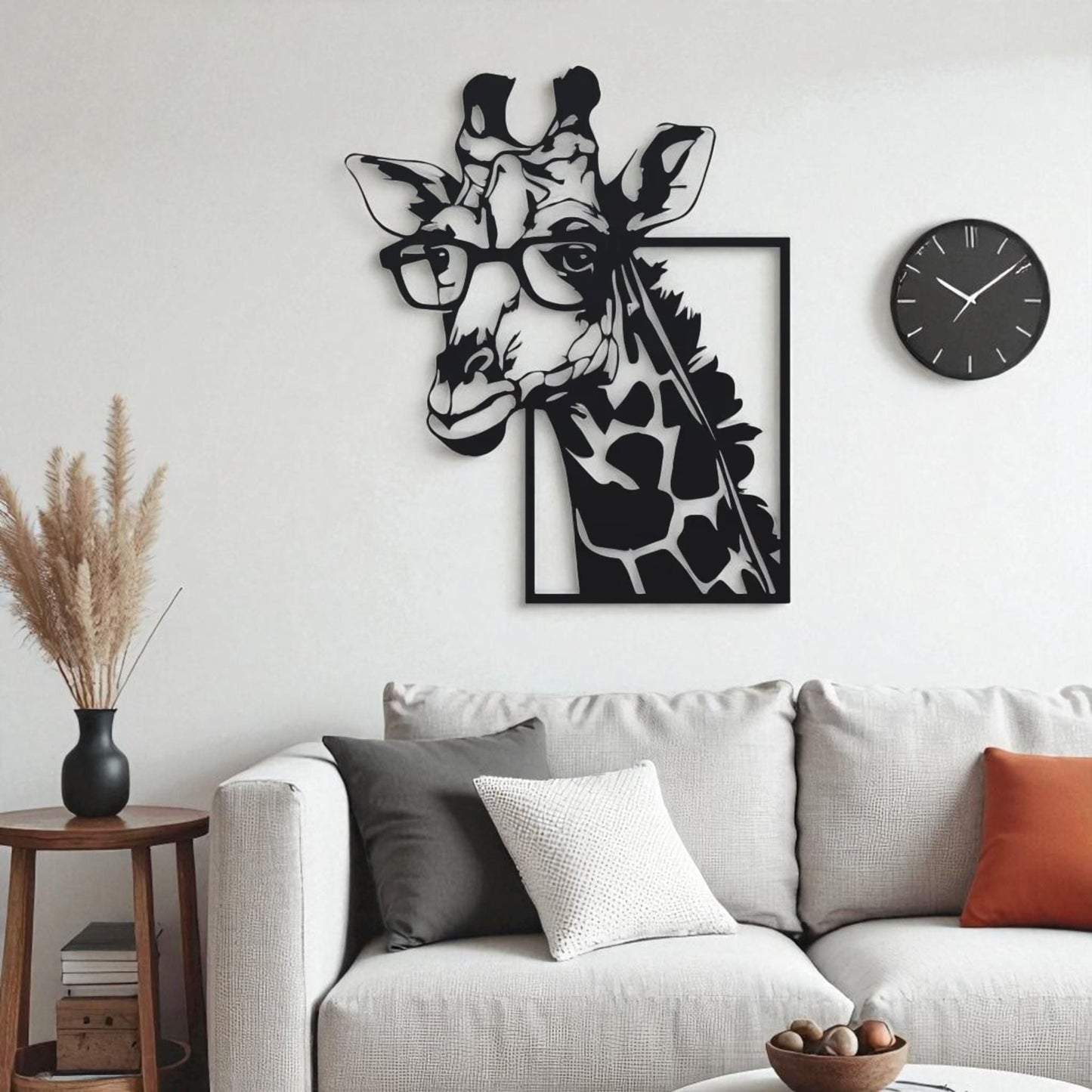 Giraffe Metal Wall Art with Glasses – Fun Animal Lover Decor