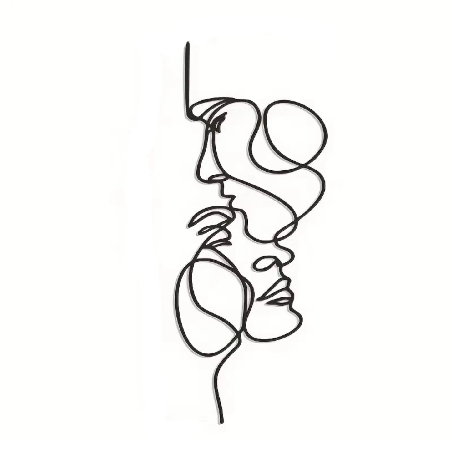 Abstract Face Metal Wall Art – Minimalist Line Sculpture Decor Geniogoods