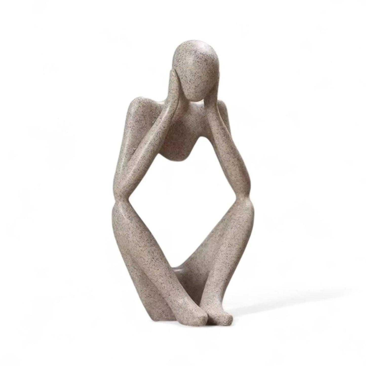 Abstract Thinker Statue – Sand Resin Sculpture for Modern Home Decor Geniogoods