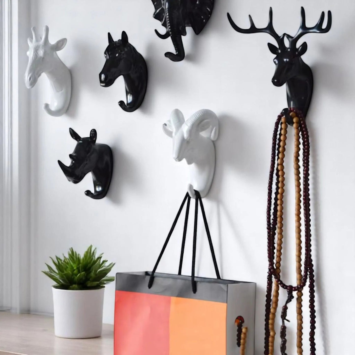 Animal Wall Hook – Vintage Resin Deer Head Hanger for Decor Geniogoods