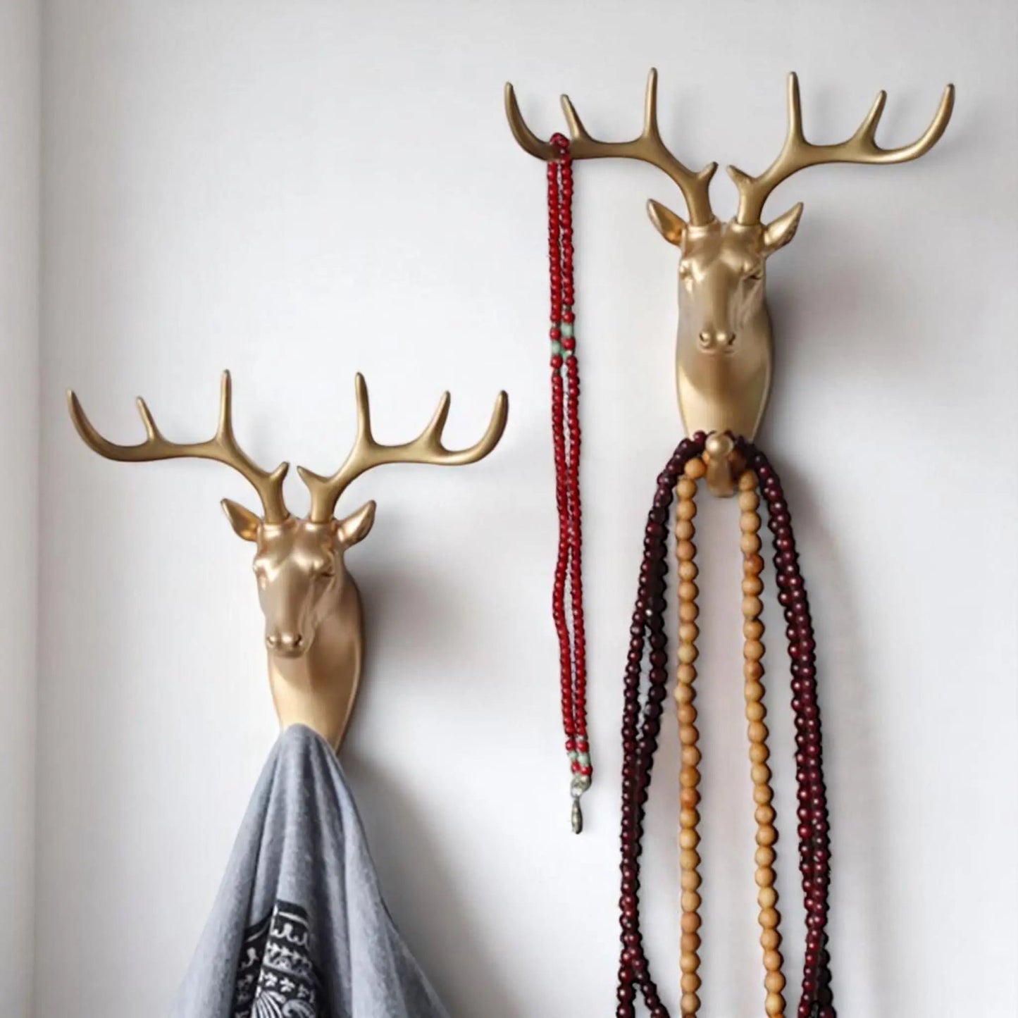 Animal Wall Hook – Vintage Resin Deer Head Hanger for Decor Geniogoods