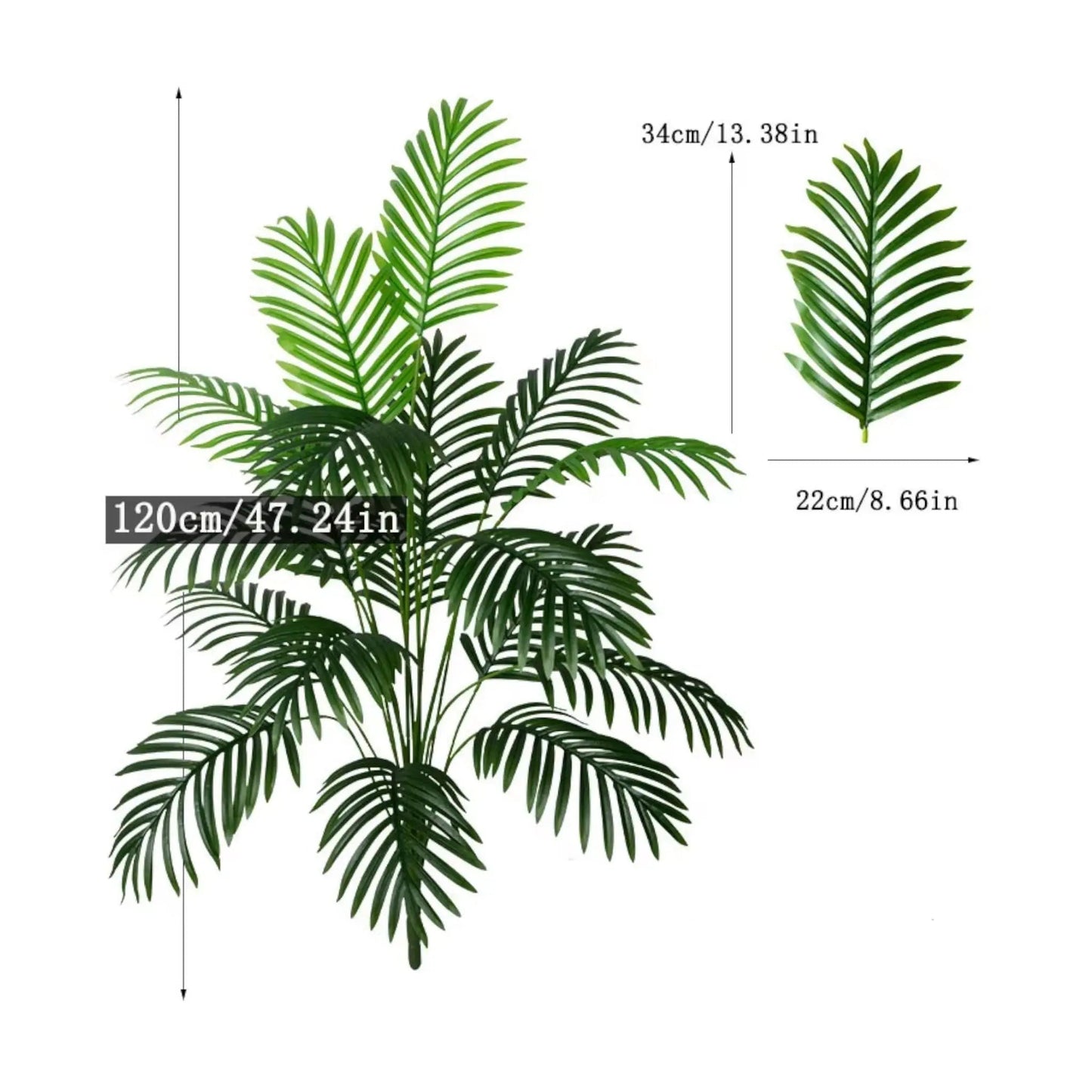 Artificial Palm Tree for Home Decor – 90–120cm Tropical Fake Plant Geniogoods