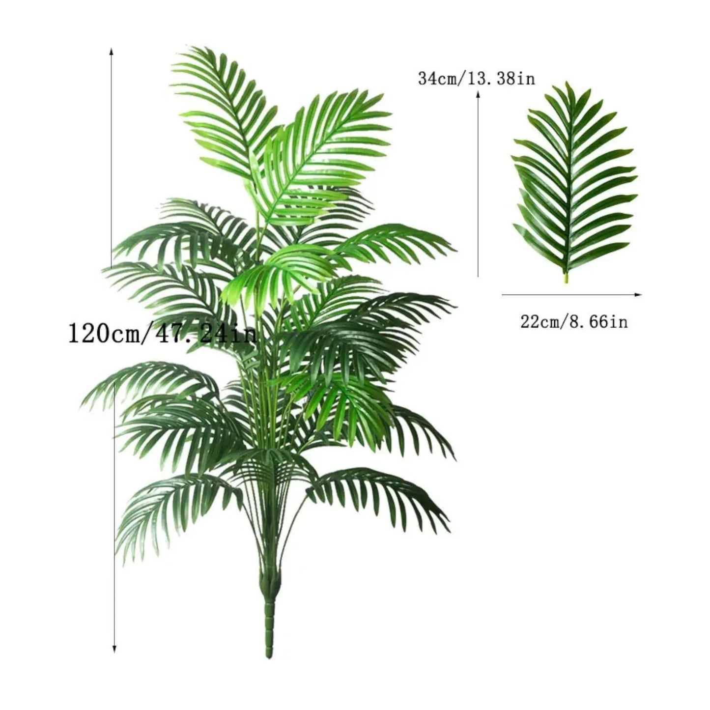 Artificial Palm Tree for Home Decor – 90–120cm Tropical Fake Plant Geniogoods