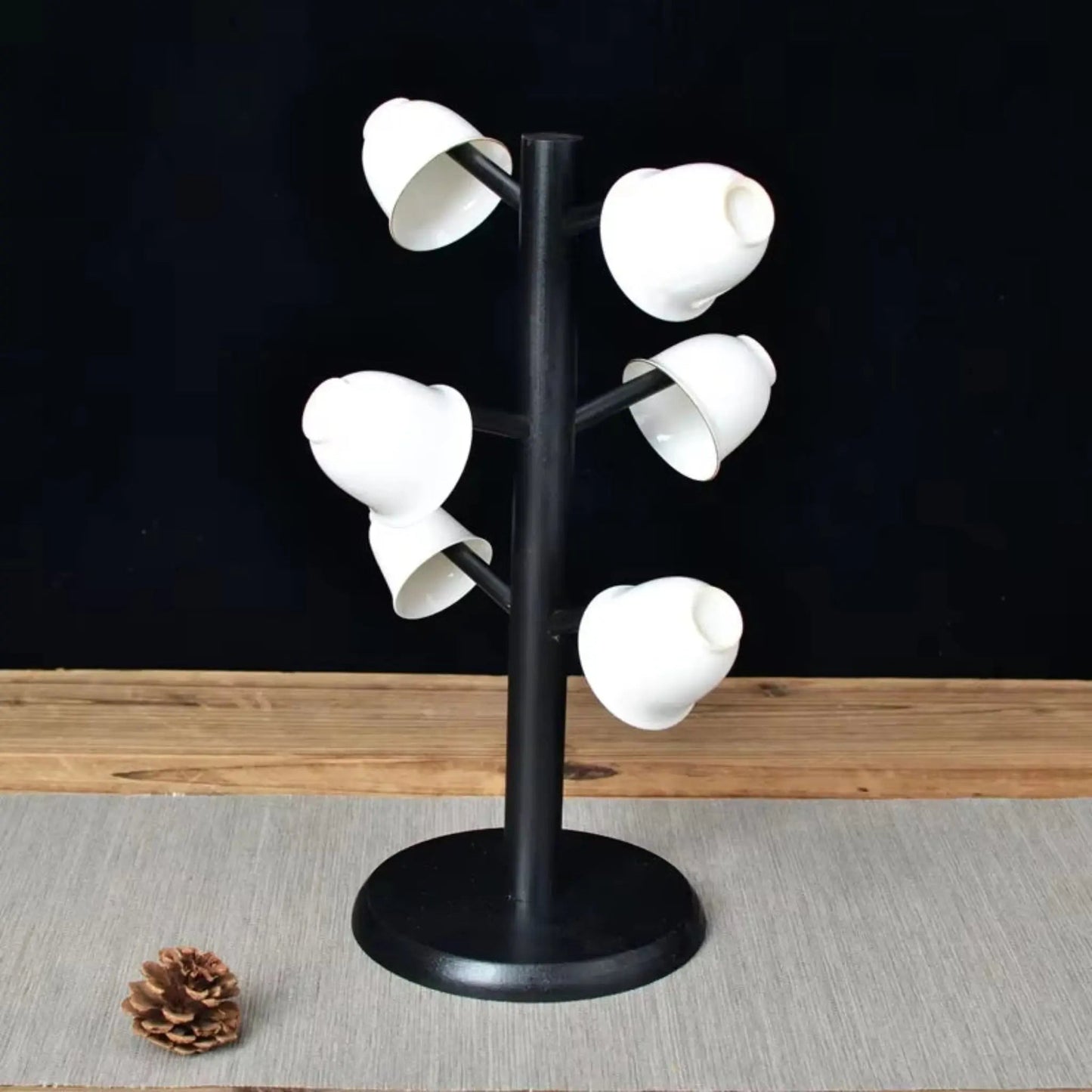 Bamboo Mug Holder Stand – 6-Hook Coffee Cup Storage Rack