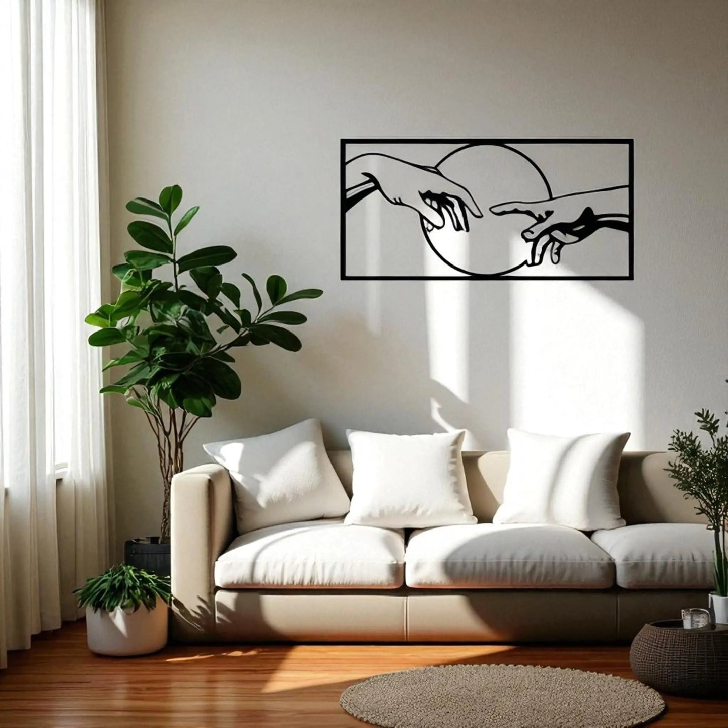 Black metal wall art – minimalist hand gesture decor for home & office Geniogoods
