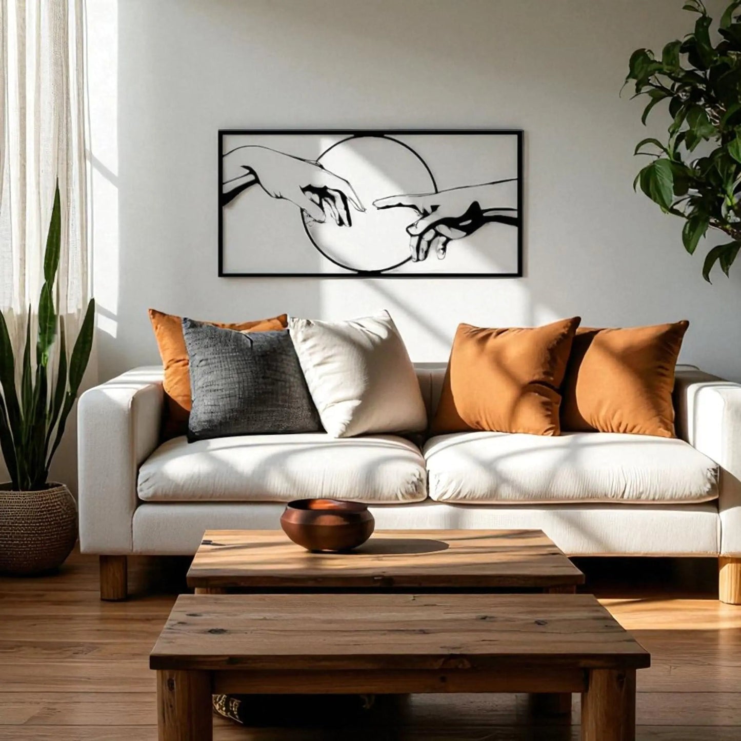 Black metal wall art – minimalist hand gesture decor for home & office Geniogoods