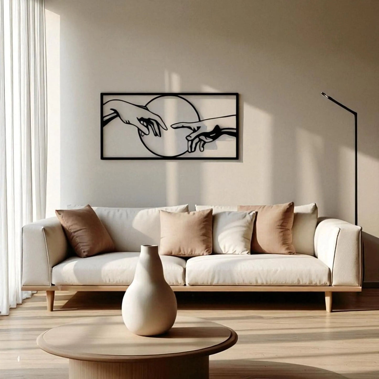 Black metal wall art – minimalist hand gesture decor for home & office Geniogoods
