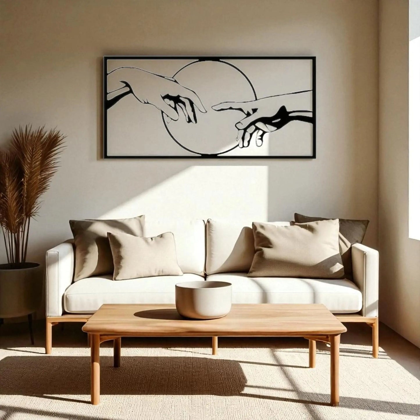Black metal wall art – minimalist hand gesture decor for home & office Geniogoods