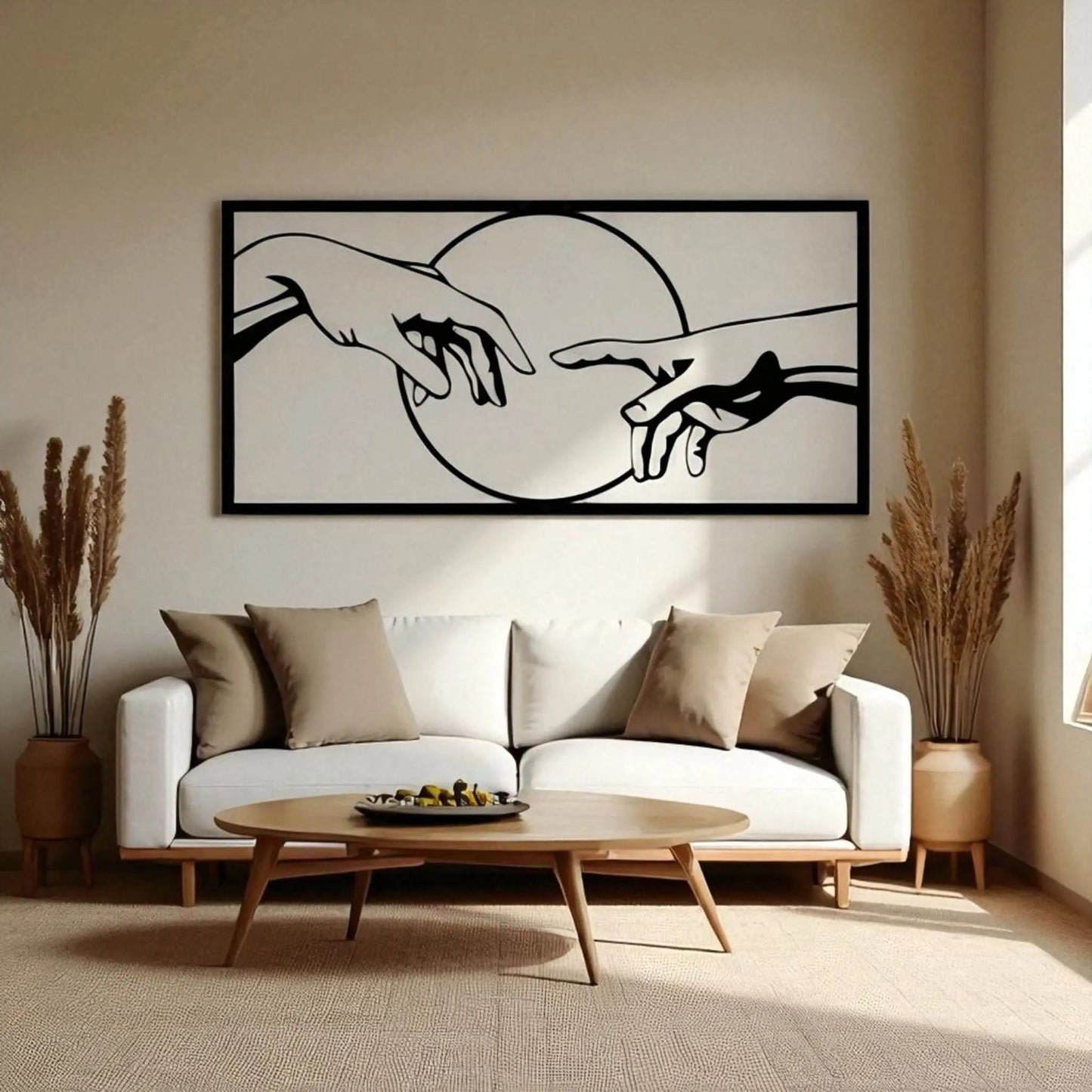 Black metal wall art – minimalist hand gesture decor for home & office Geniogoods