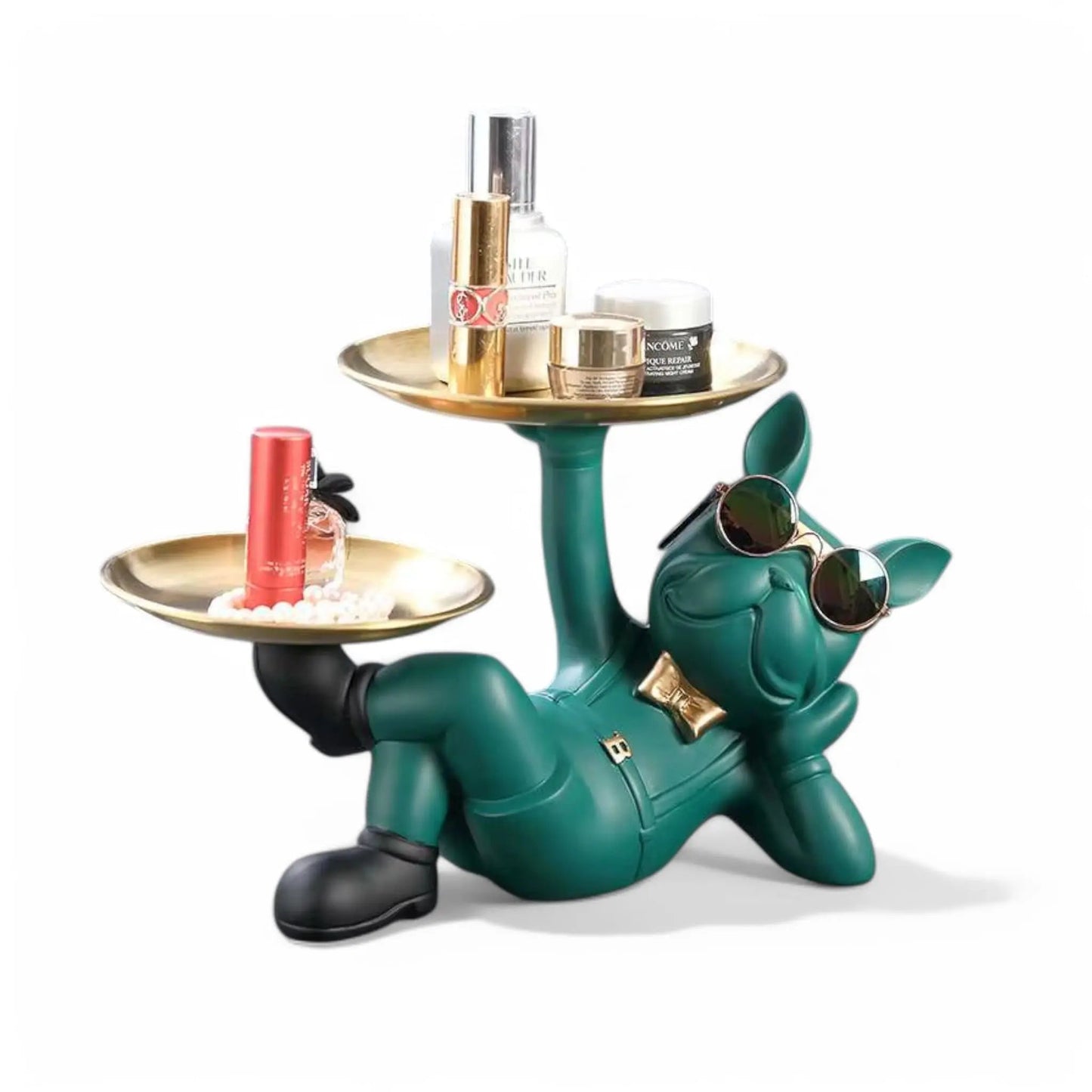 Bulldog Tray Statue – Decorative Resin Storage Tray for Keys & Jewelry Geniogoods