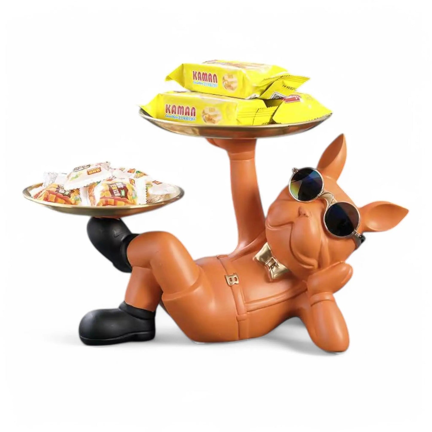 Bulldog Tray Statue – Decorative Resin Storage Tray for Keys & Jewelry Geniogoods