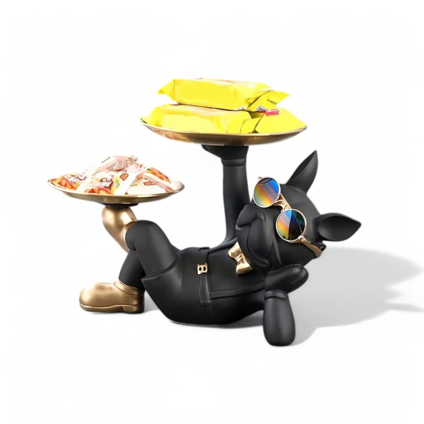 Bulldog Tray Statue – Decorative Resin Storage Tray for Keys & Jewelry Geniogoods