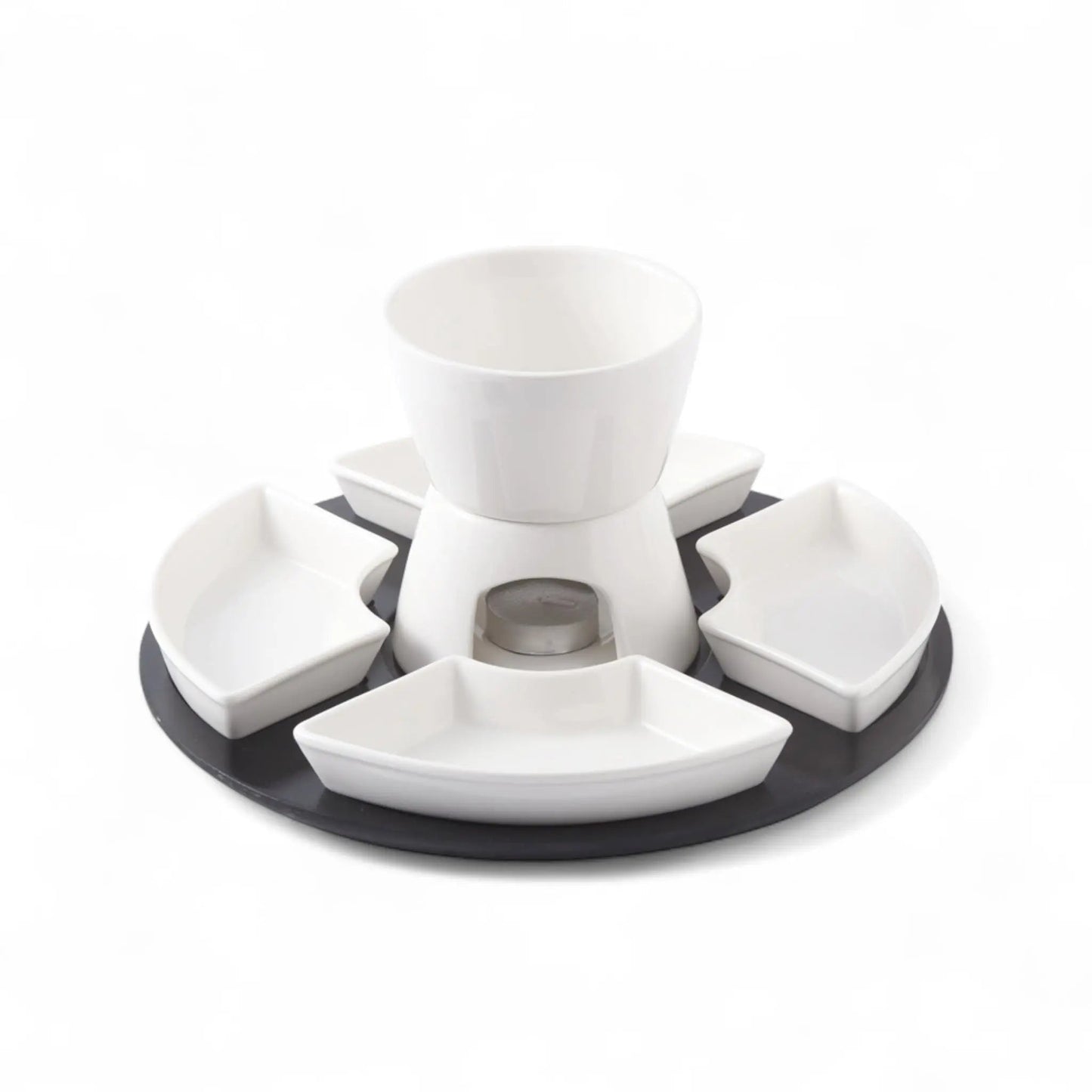 Ceramic Fondue Set for Chocolate – DIY Romantic Dessert Serving Kit Geniogoods