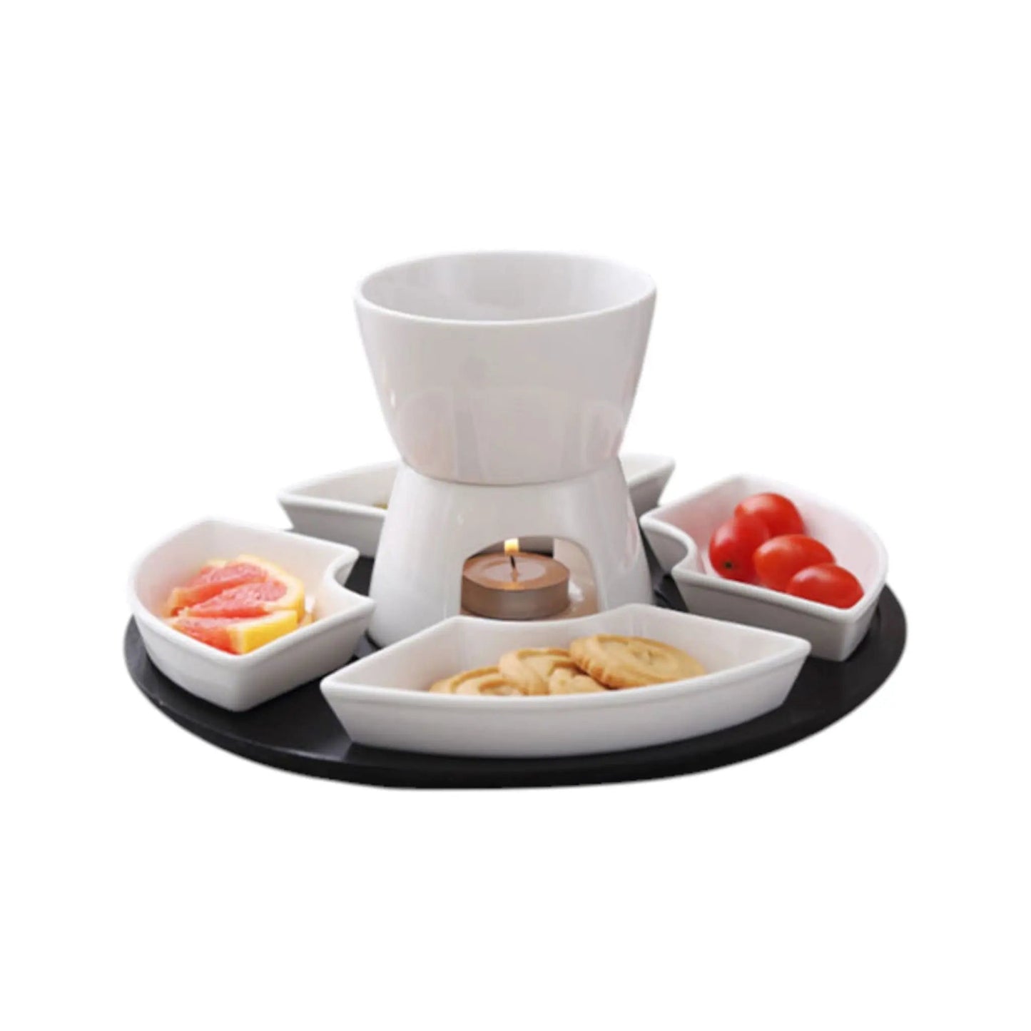 Ceramic Fondue Set for Chocolate – DIY Romantic Dessert Serving Kit Geniogoods