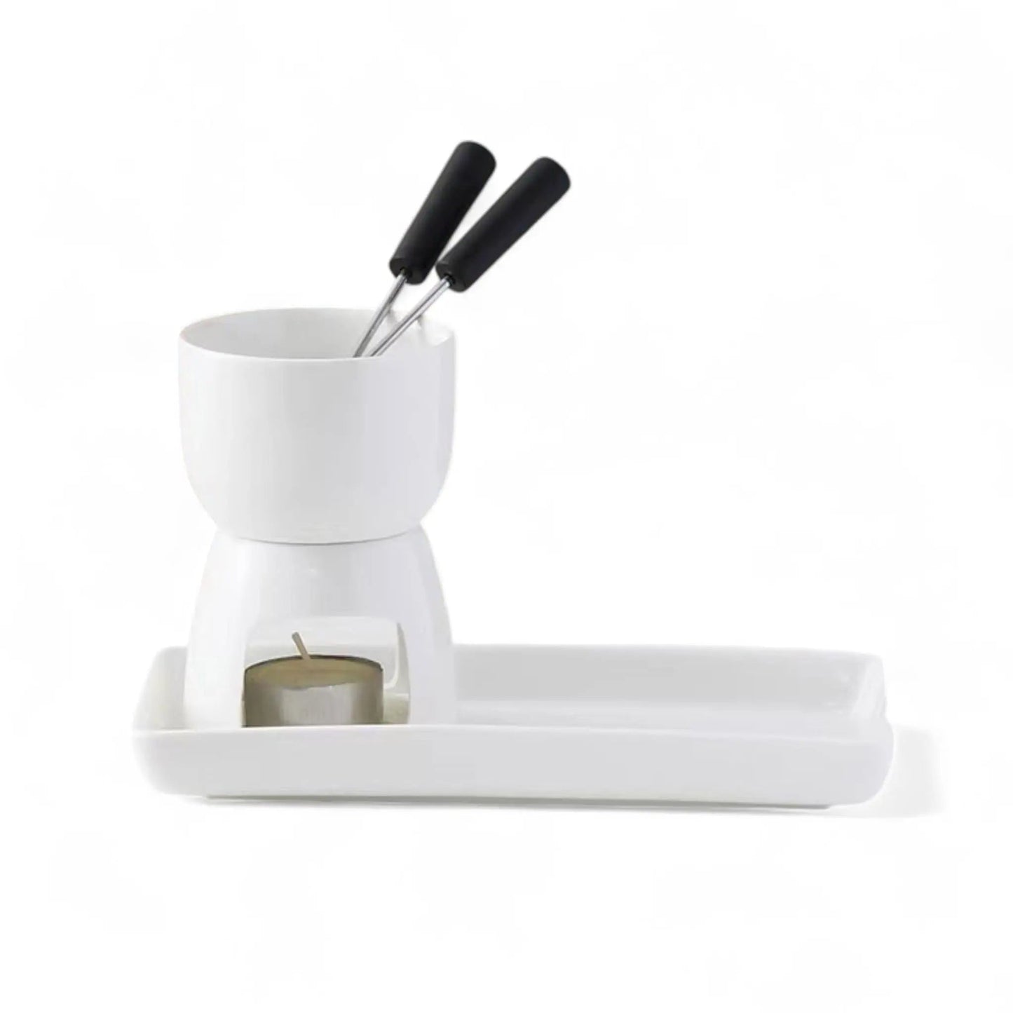 Ceramic Fondue Set for Chocolate – DIY Romantic Dessert Serving Kit Geniogoods