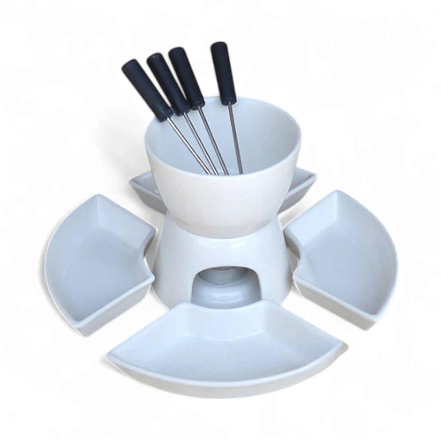 Ceramic Fondue Set for Chocolate – DIY Romantic Dessert Serving Kit Geniogoods