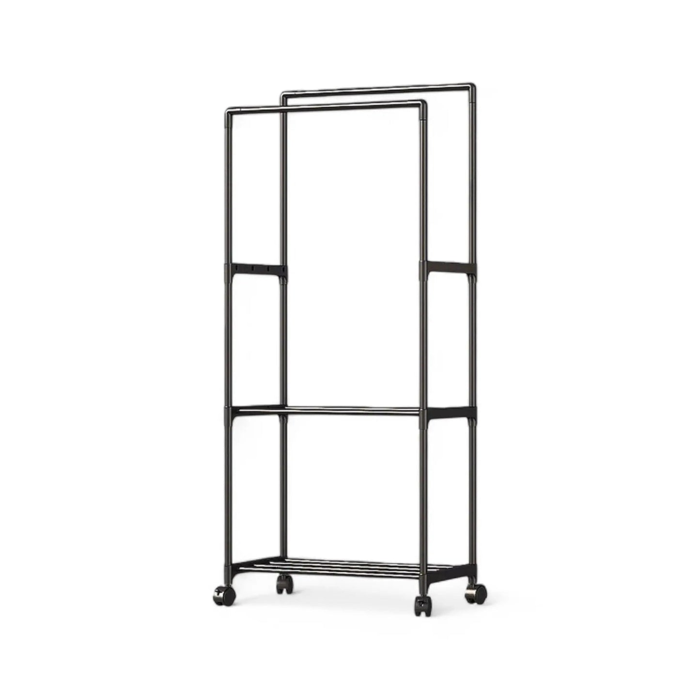 Double Rod Clothes Rack with Wheels – Heavy Duty & Space-Saving Geniogoods