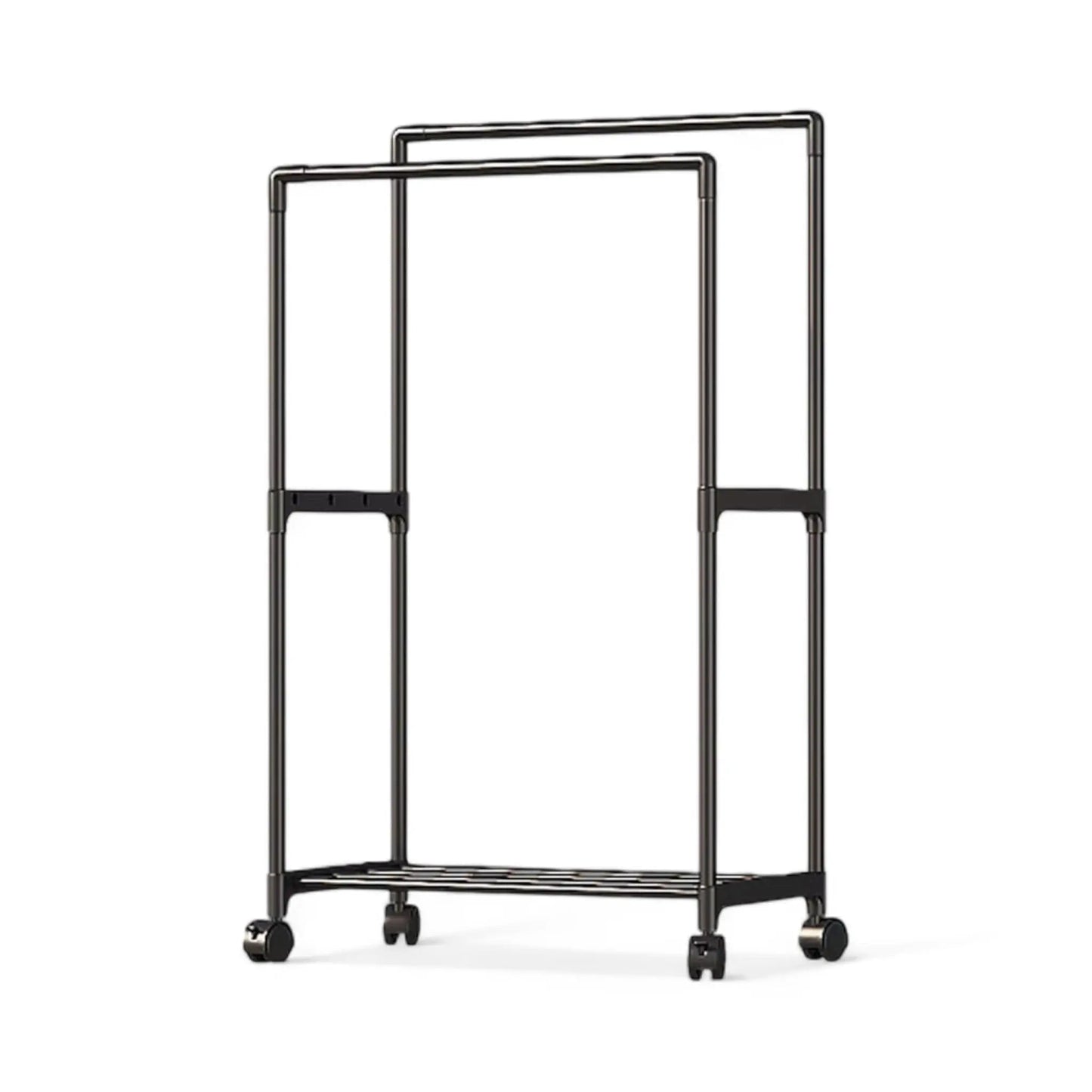 Double Rod Clothes Rack with Wheels – Heavy Duty & Space-Saving Geniogoods