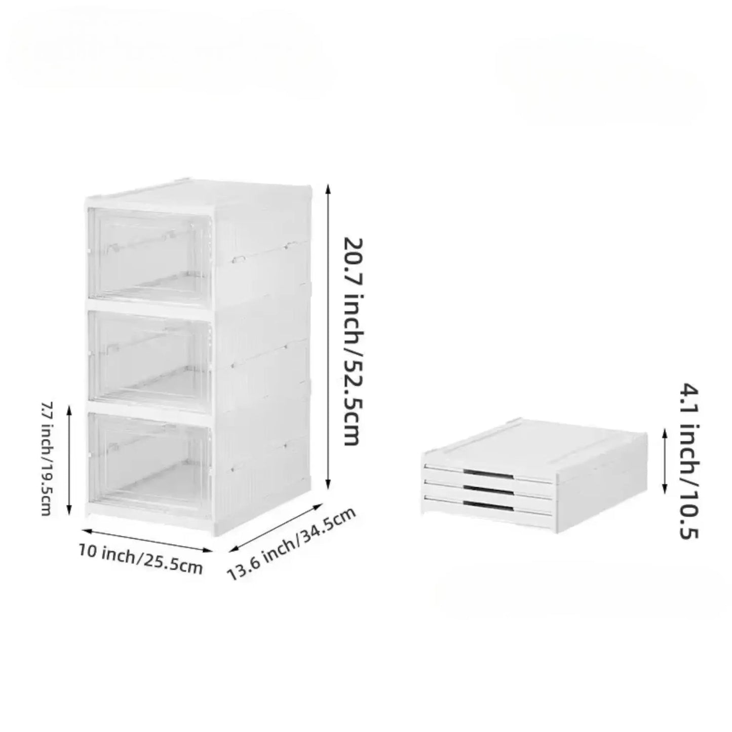 Foldable Stackable Shoe Box Organizer – Transparent, Dustproof & Modular Design Geniogoods