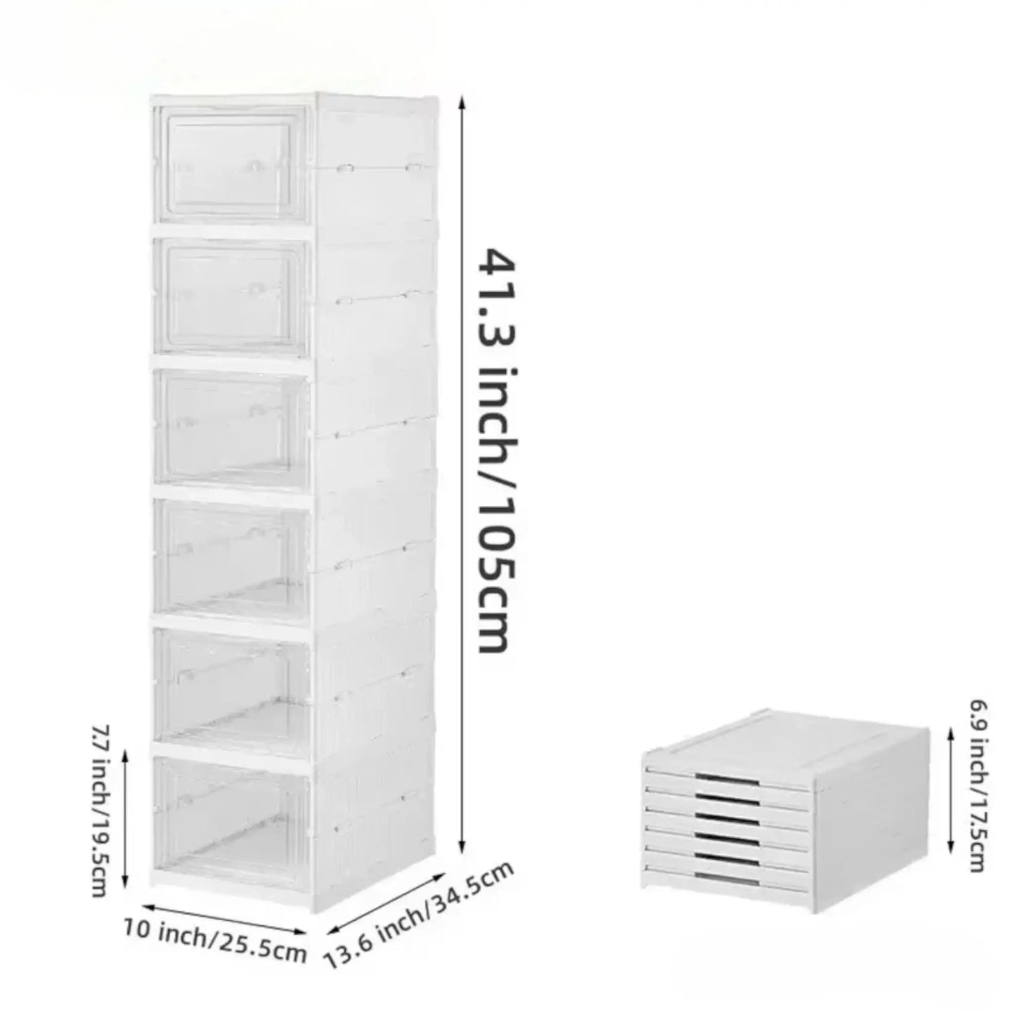 Foldable Stackable Shoe Box Organizer – Transparent, Dustproof & Modular Design Geniogoods