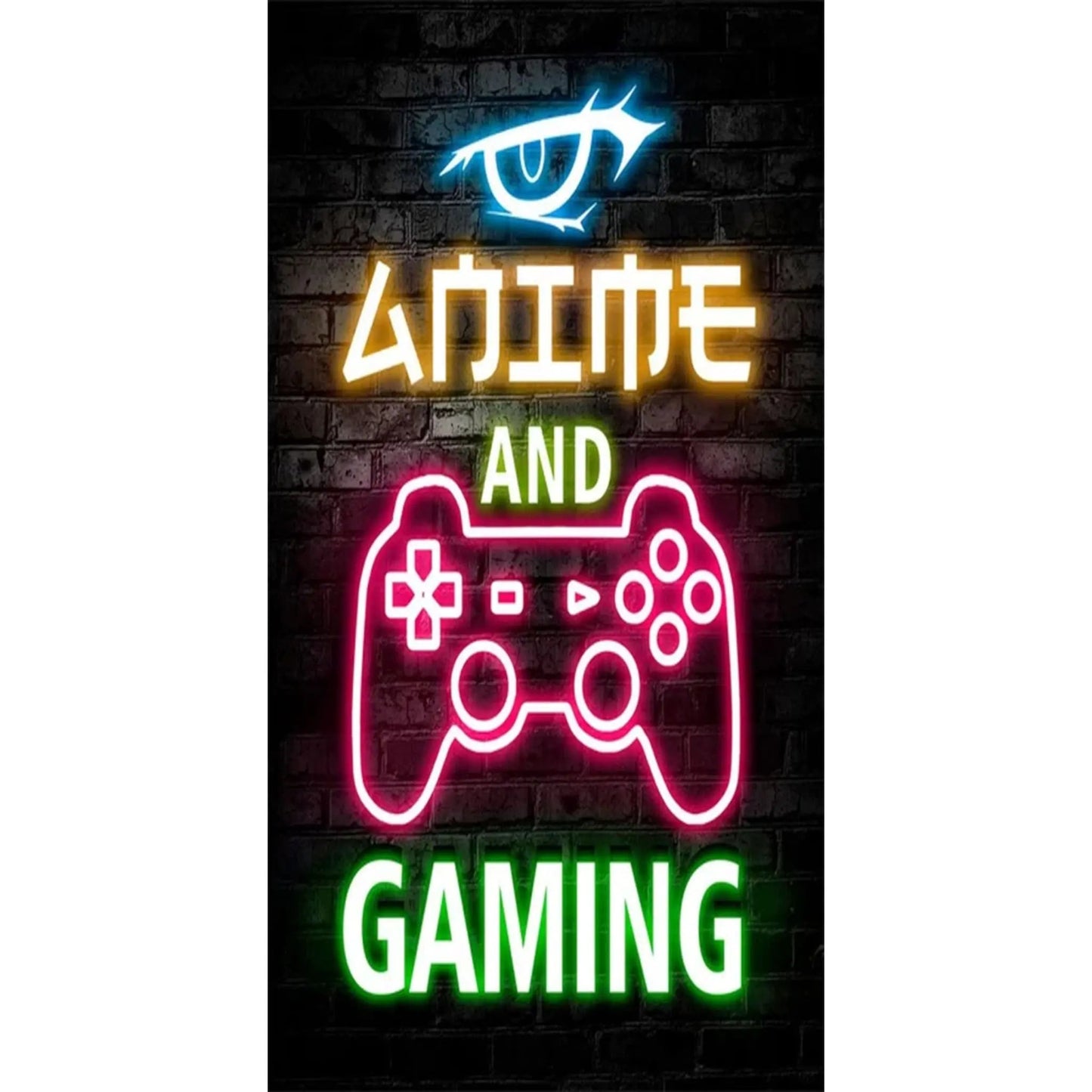 Gaming Neon "Eat Sleep Game Repeat" Canvas Poster Geniogoods