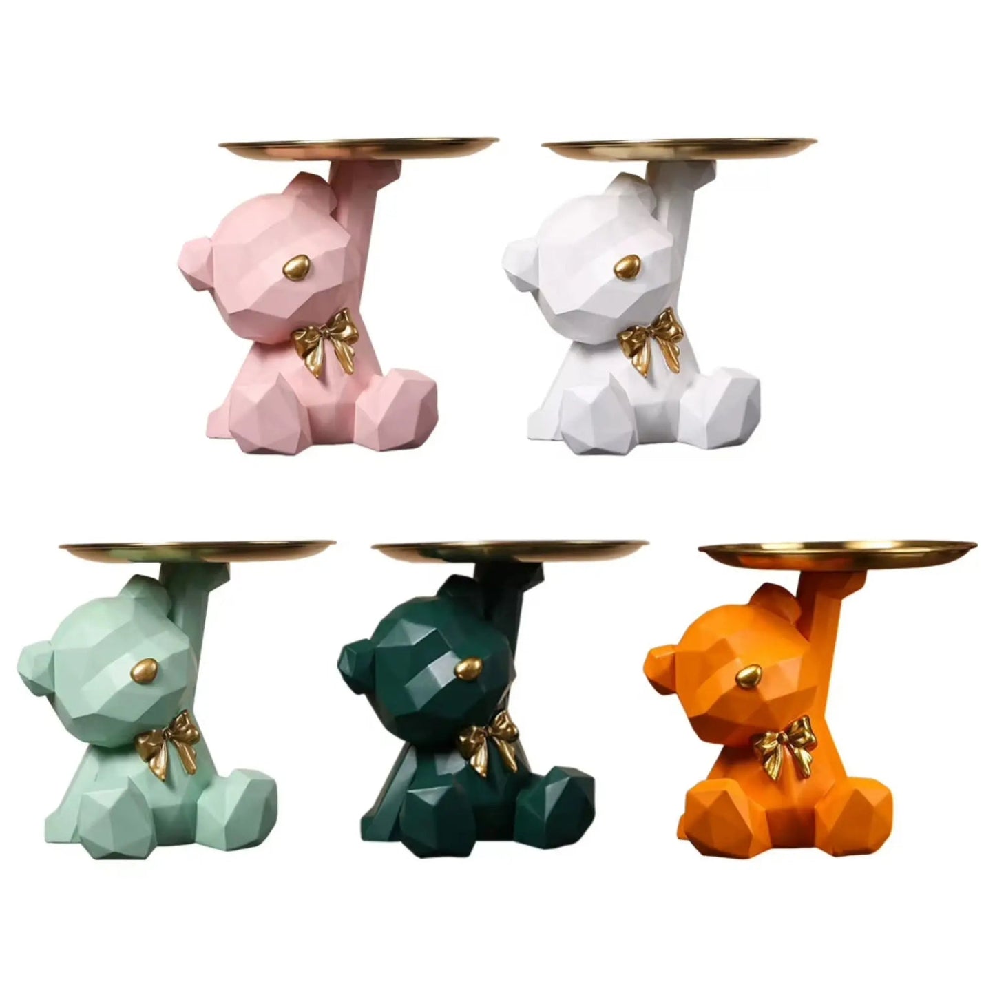 Geometric Bear Storage Tray – Decorative Key & Jewelry Holder