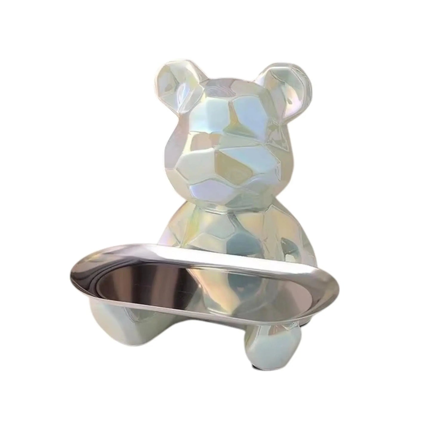 Geometric Bear Storage Tray – Decorative Organizer for Keys & Accessories Geniogoods