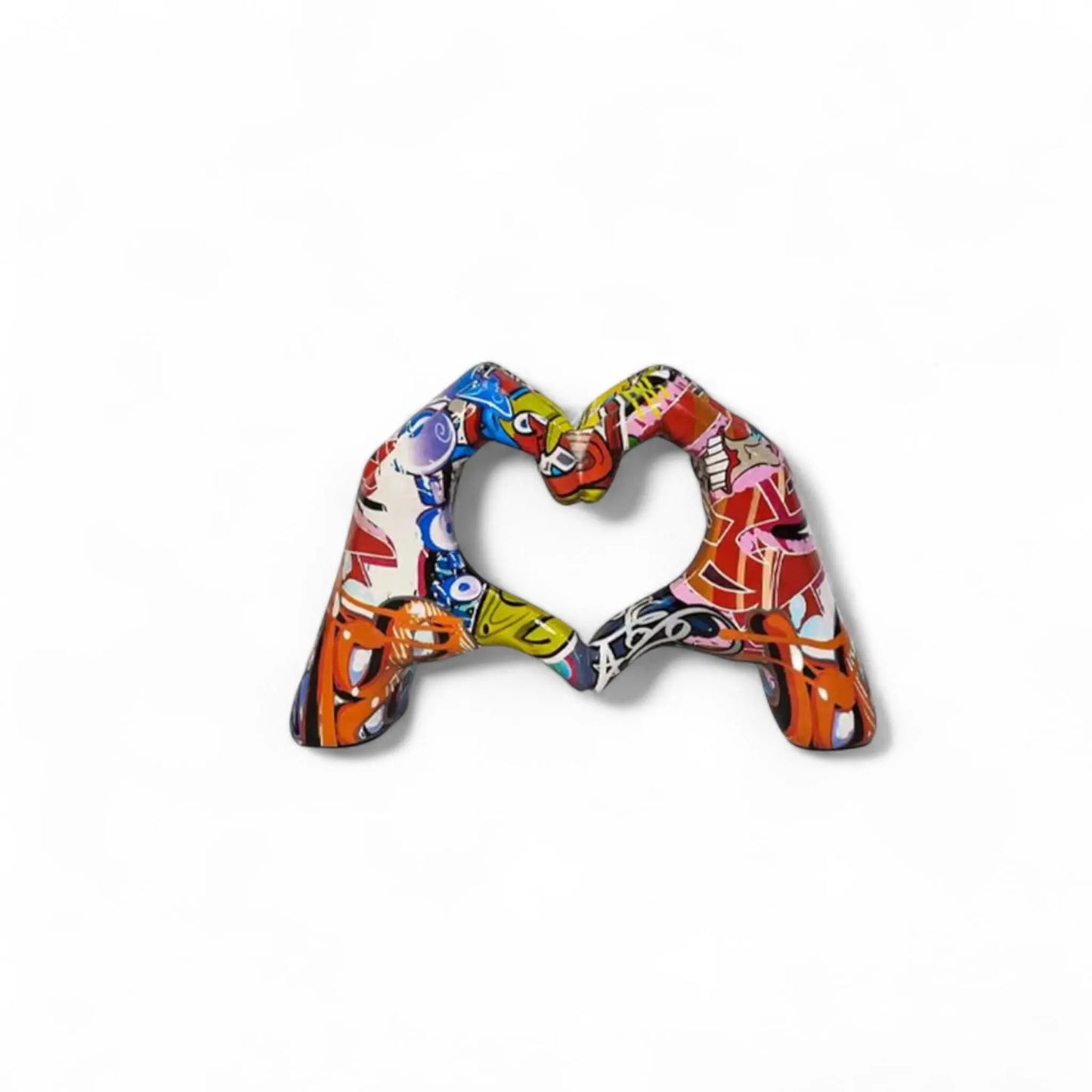 Graffiti Love Heart Gesture Statue – Unique Resin Art Gift Geniogoods