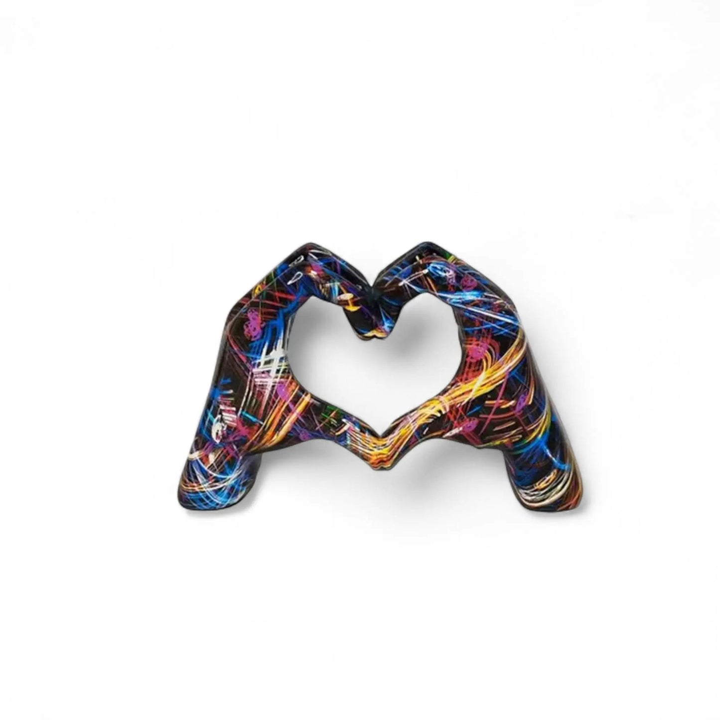 Graffiti Love Heart Gesture Statue – Unique Resin Art Gift Geniogoods