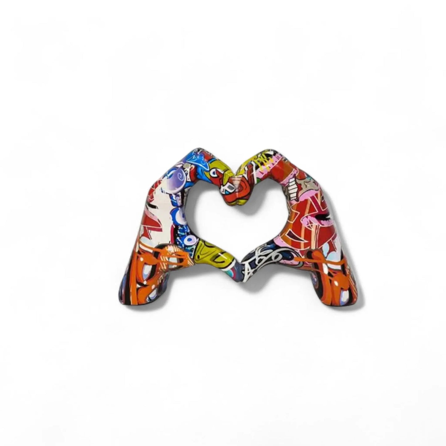 Graffiti Love Heart Gesture Statue – Unique Resin Art Gift Geniogoods