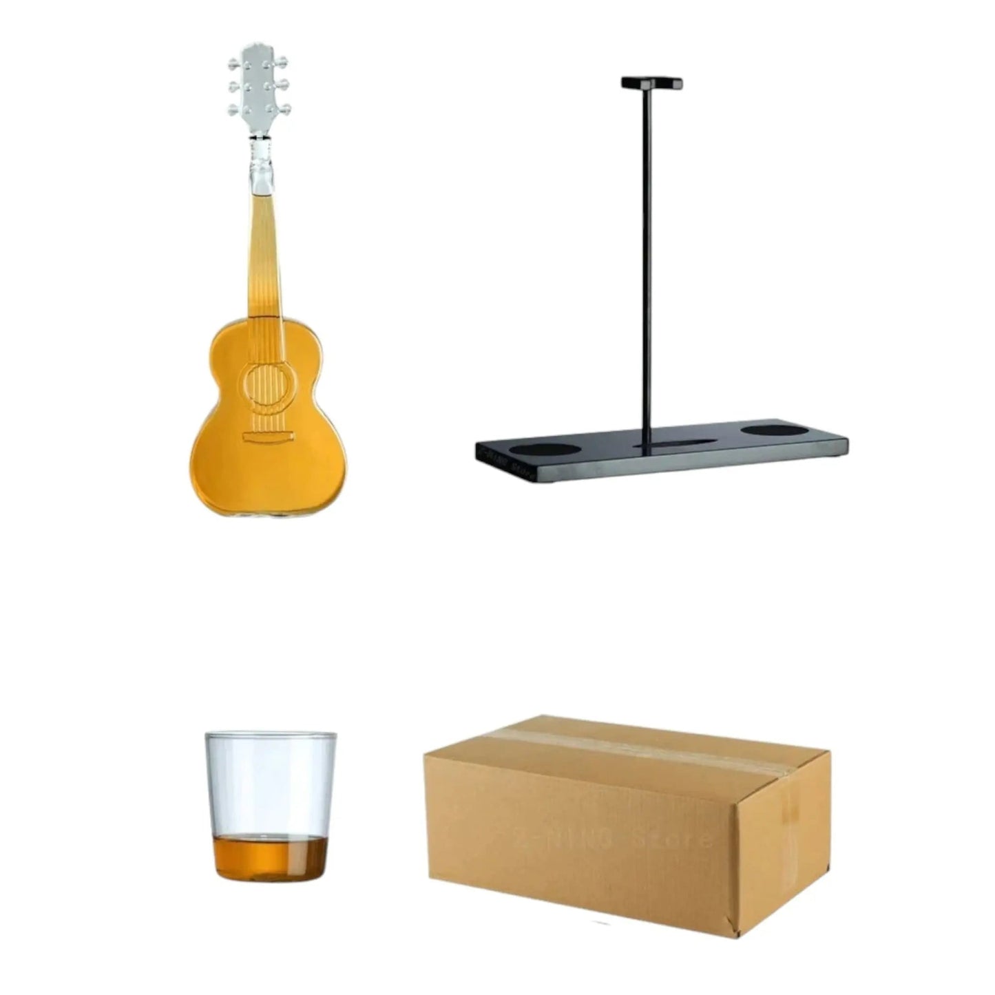 Guitar Whiskey Decanter – 1000ml Borosilicate Bottle with Stand Geniogoods