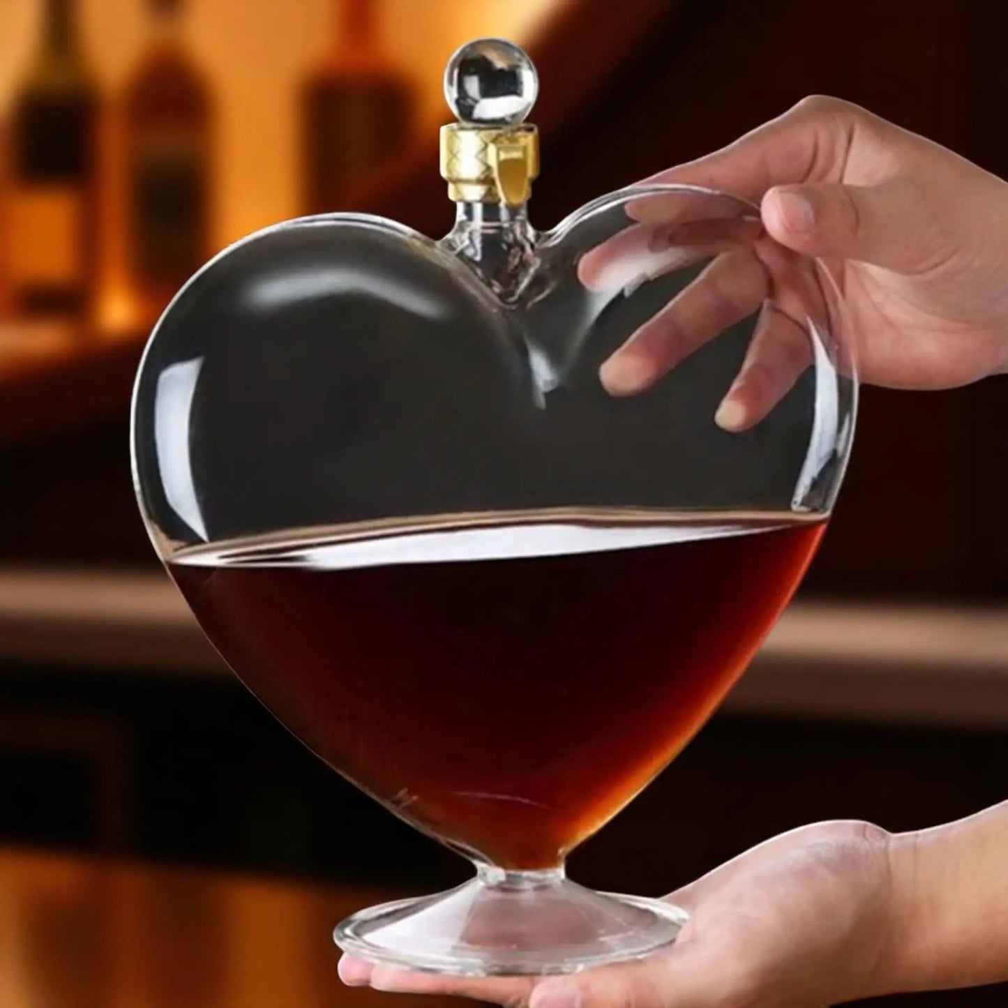Heart shape wine decanter – creative glass wine dispenser gift Geniogoods