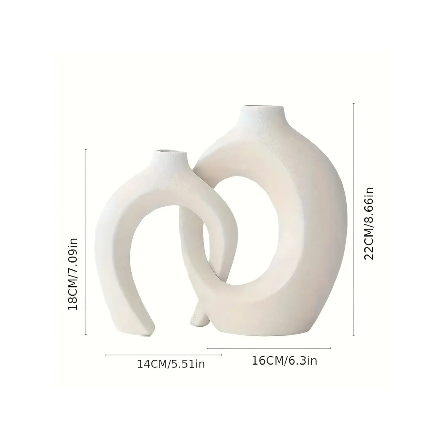 Hollow Nordic Modern Ceramic Vase Set – Elegant Boho Home Decor Geniogoods