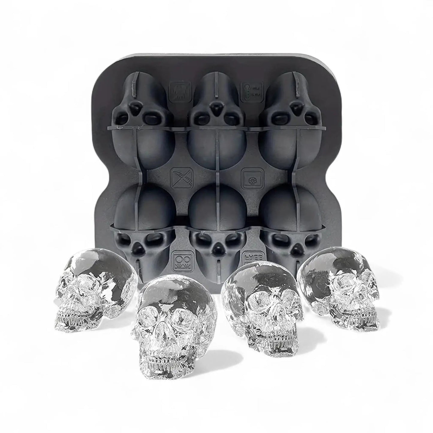 Ice cube mold set – silicone bar tray with rose & gun shapes Geniogoods