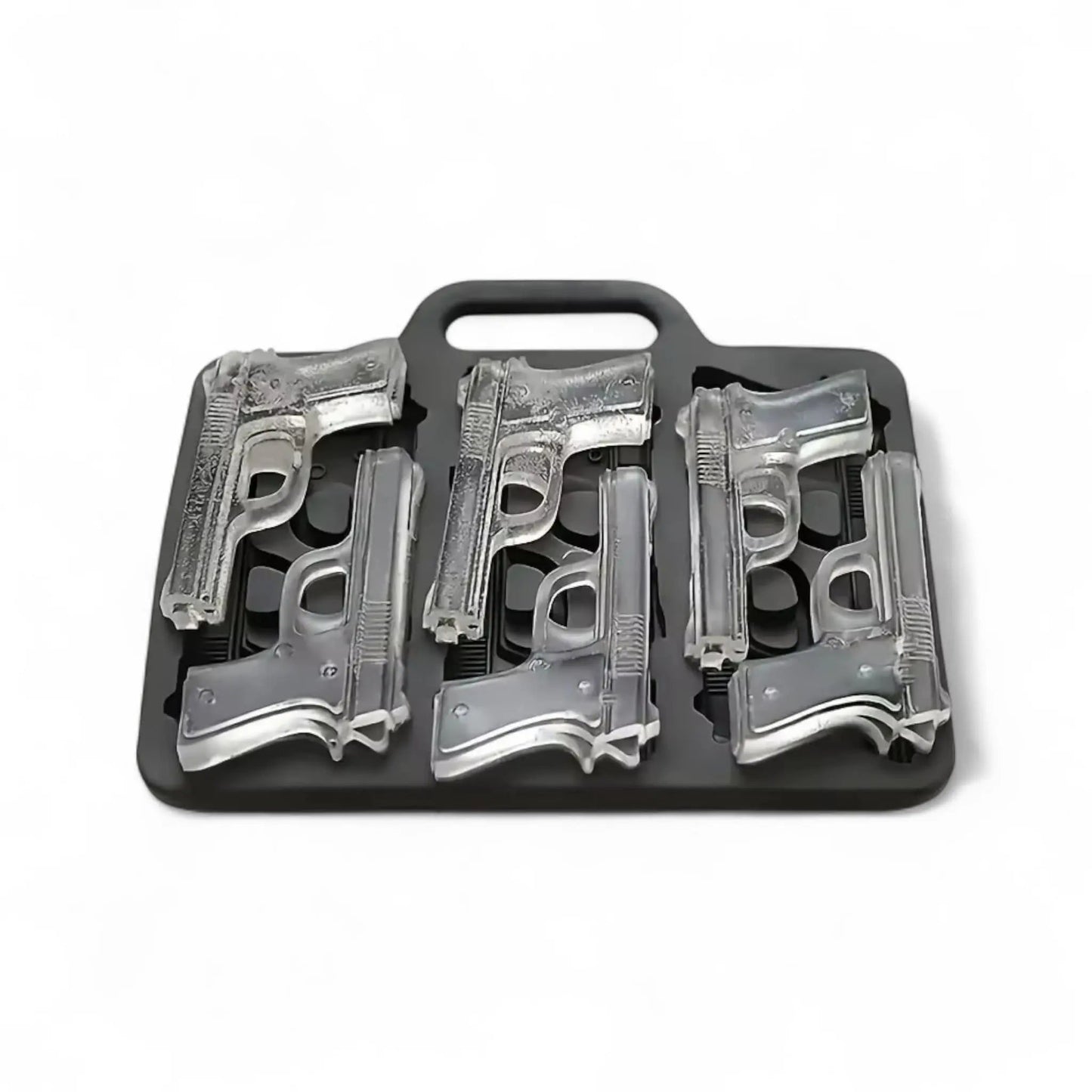 Ice cube mold set – silicone bar tray with rose & gun shapes Geniogoods