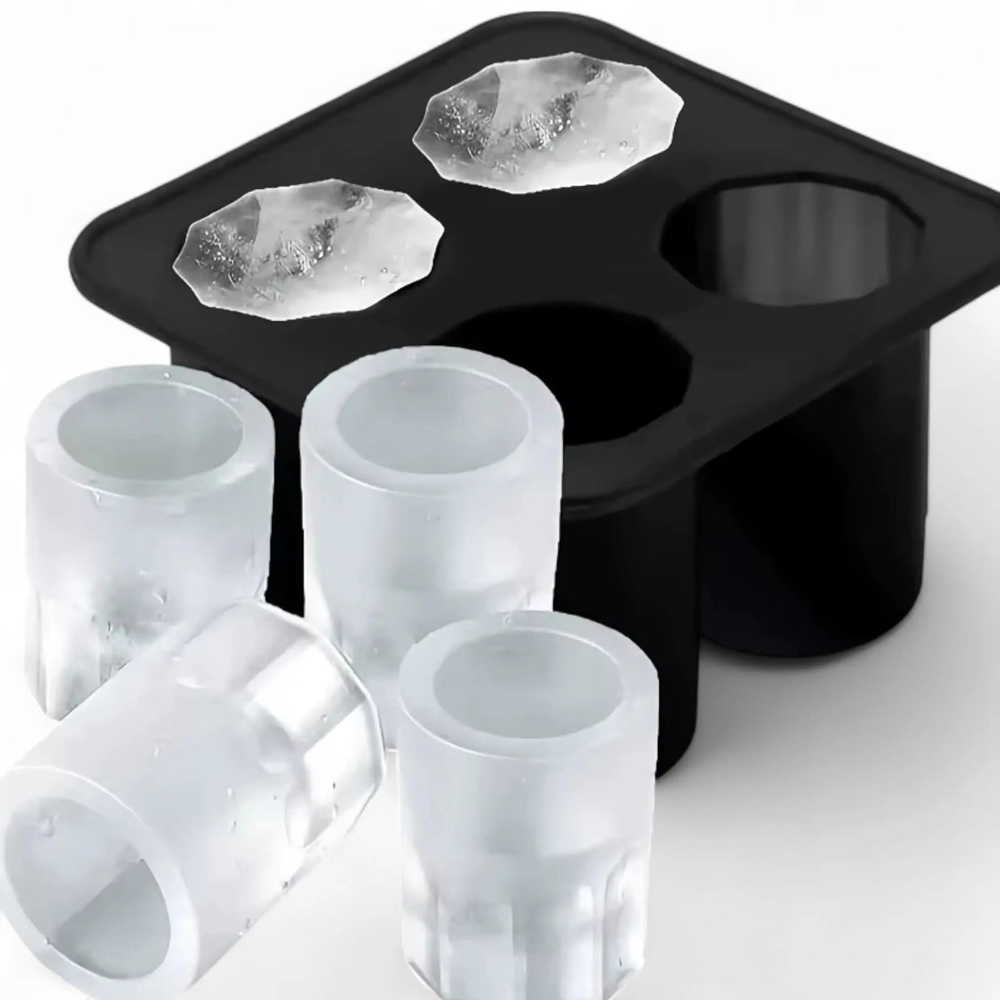Ice cube mold set – silicone bar tray with rose & gun shapes Geniogoods